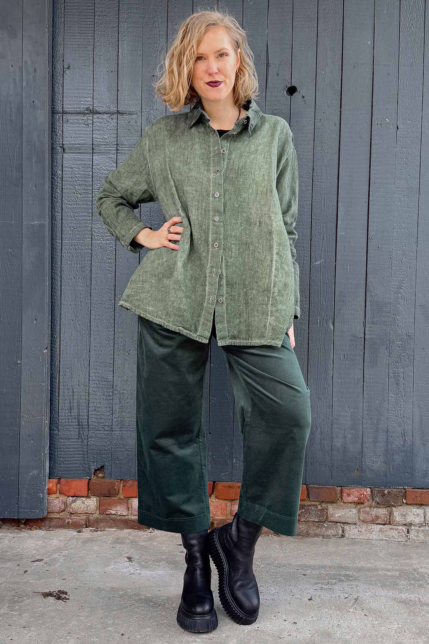 Feincord Culottes - Forest - 2263230113
