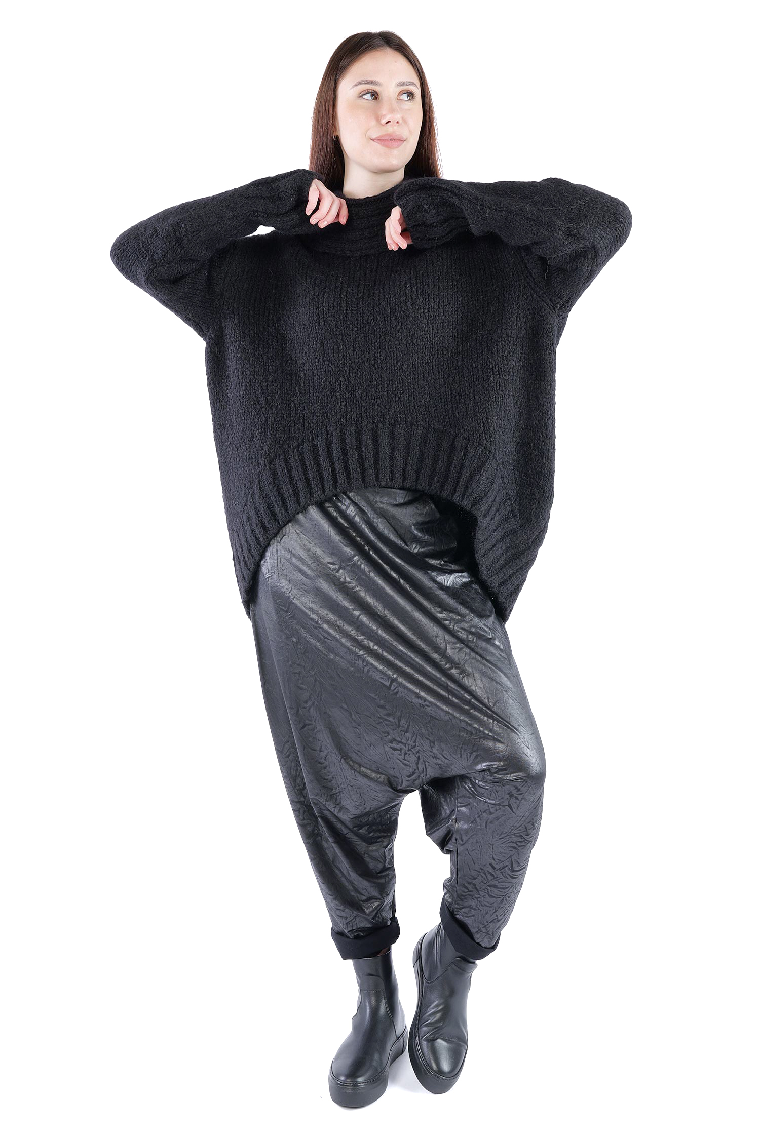 Oversize Strickpullover - Schwarz - Frantic