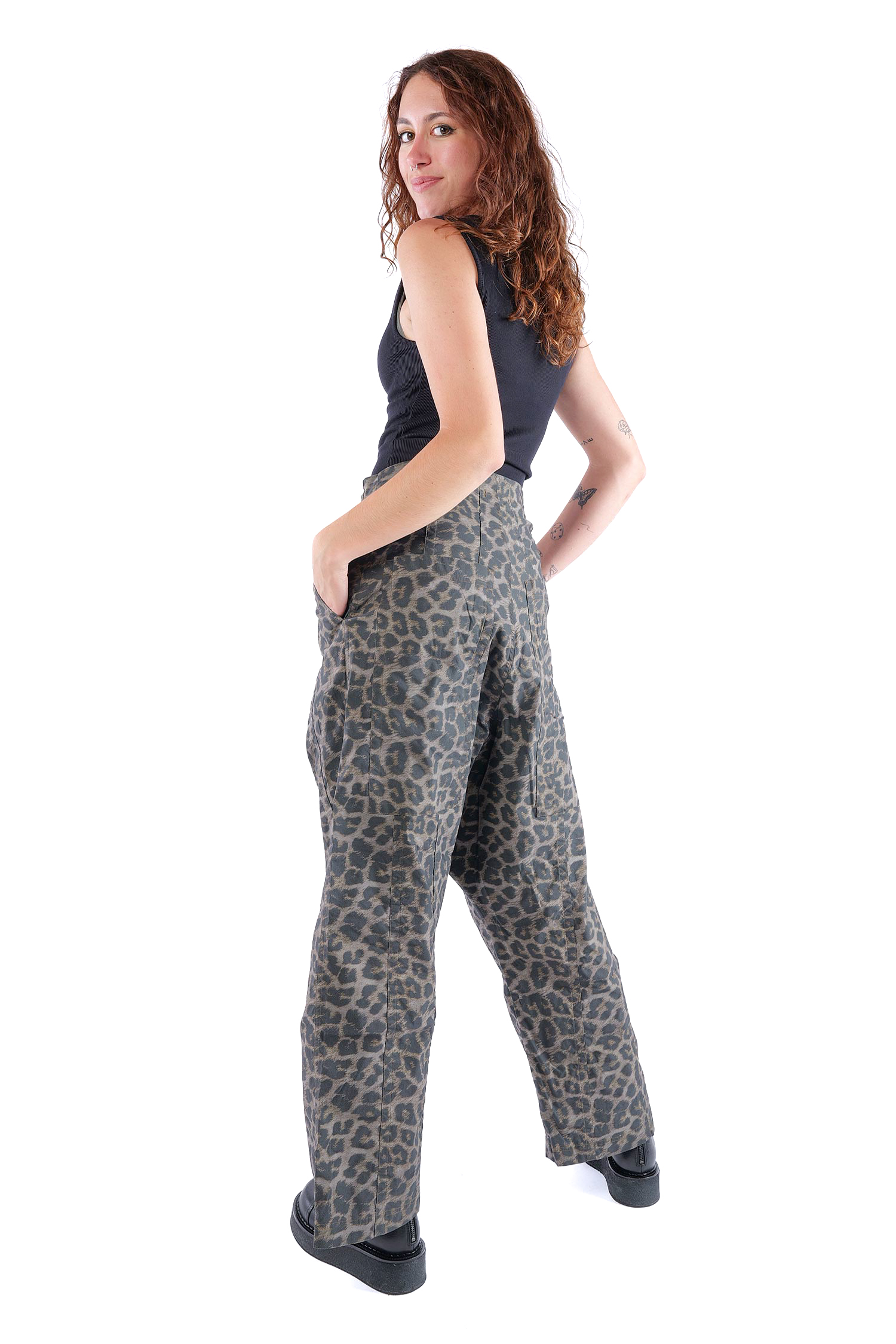 Weite Stretchhose - Leo black cloud - 2261390106