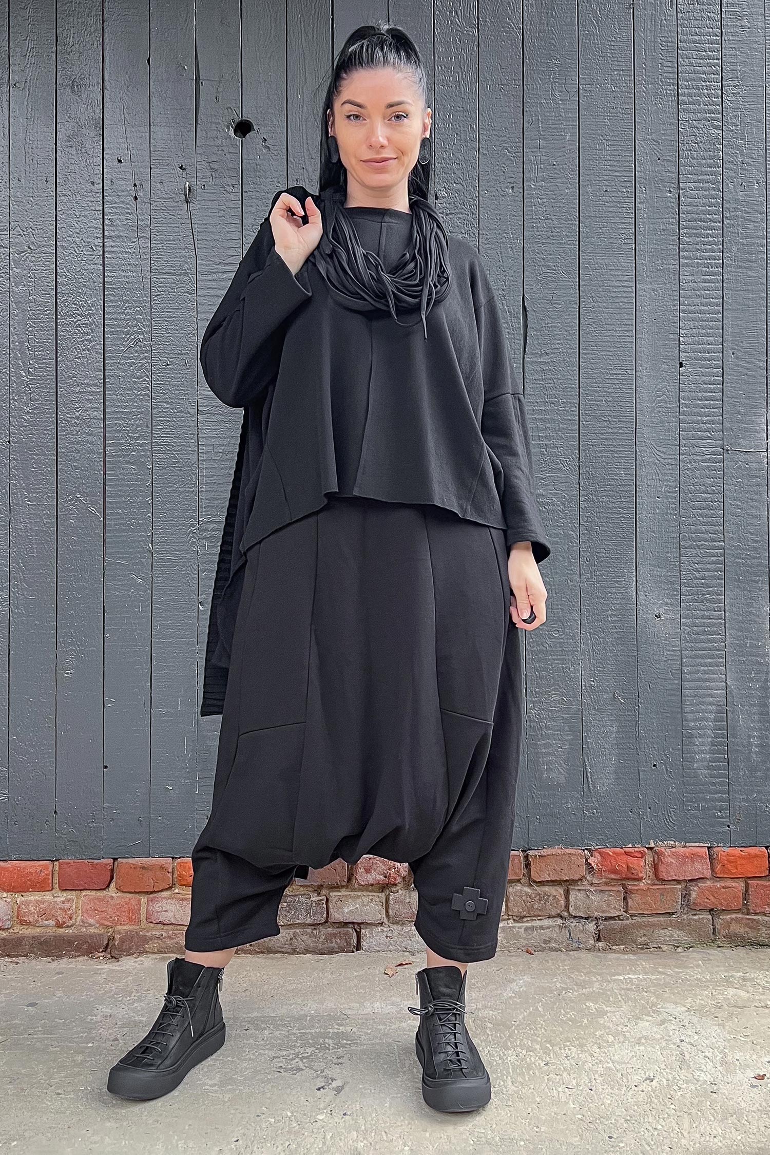 Ausgefallene Halskette - Schwarz - Strippo