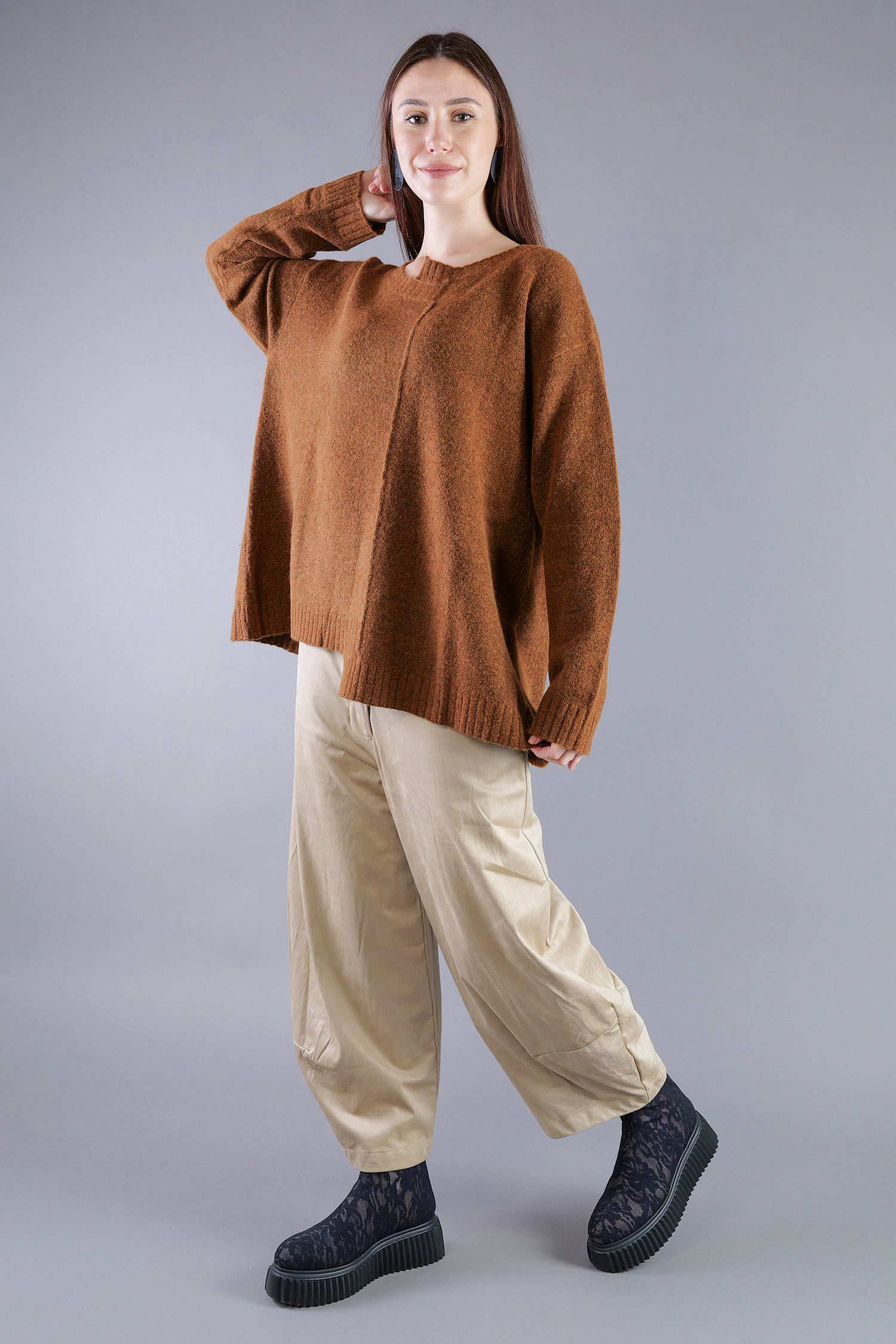 Strickpullover - Bronze melange - 2263310701