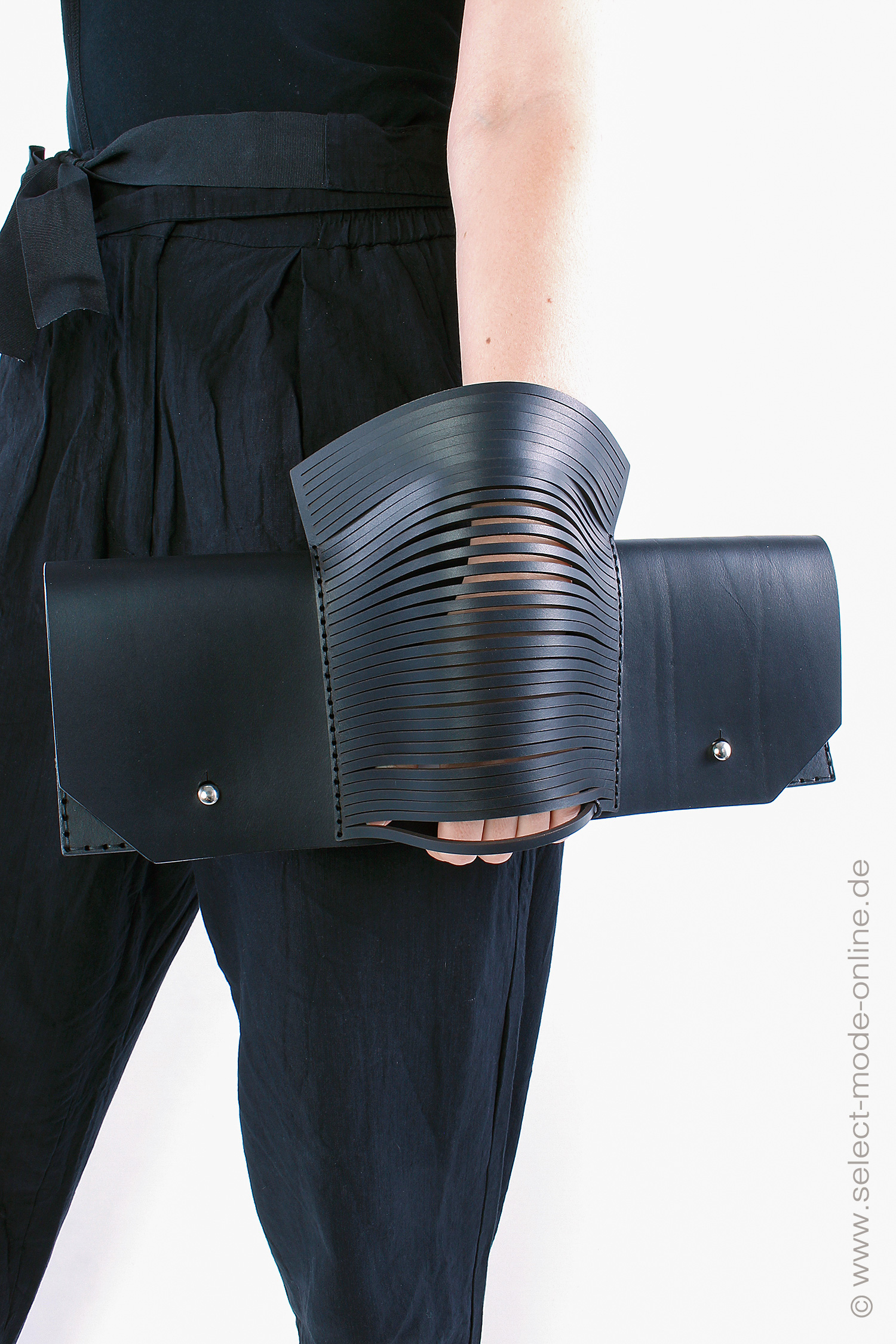 Leder Handtasche - schwarz - Ophelie