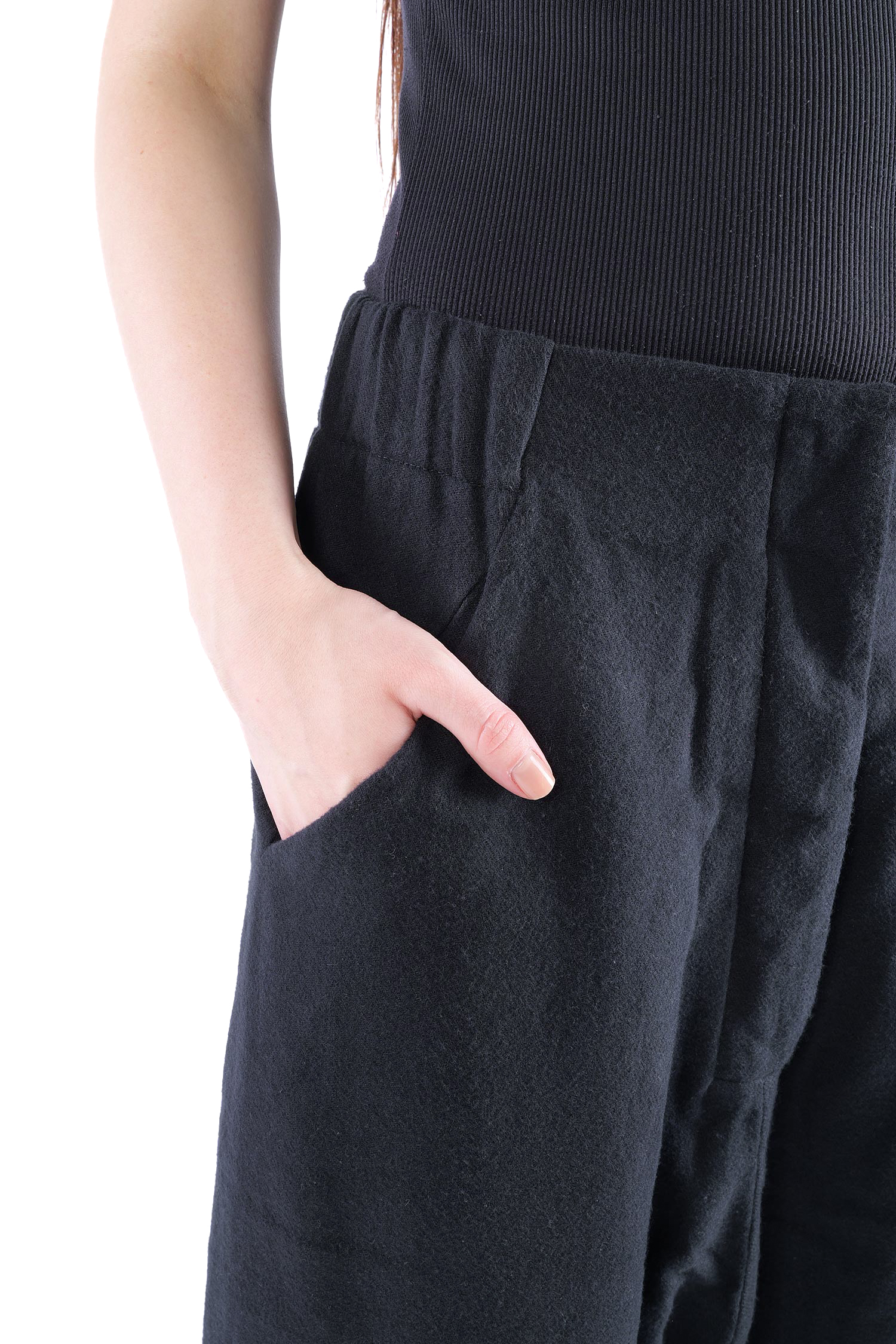 Flanell-Hose - Schwarz - Glano