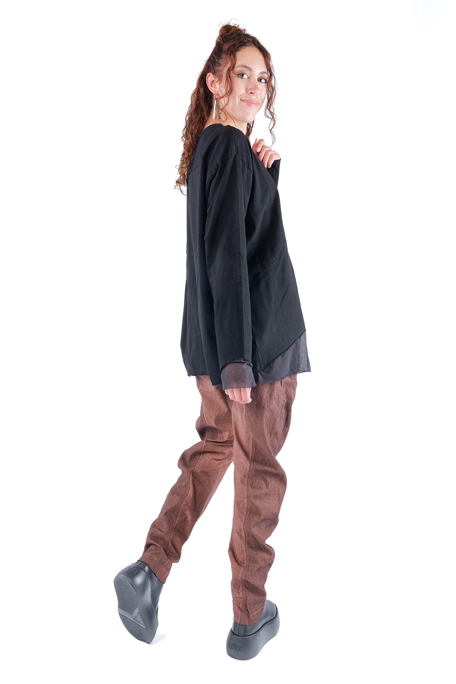 Shirt mit Tüll - Schwarz - 2263510502