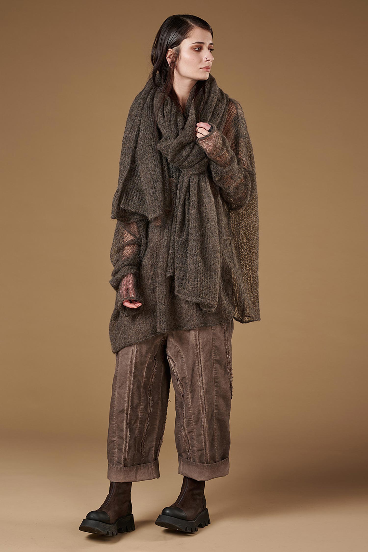 Hose mit Ziernähten - Truffle old dye - Dotto