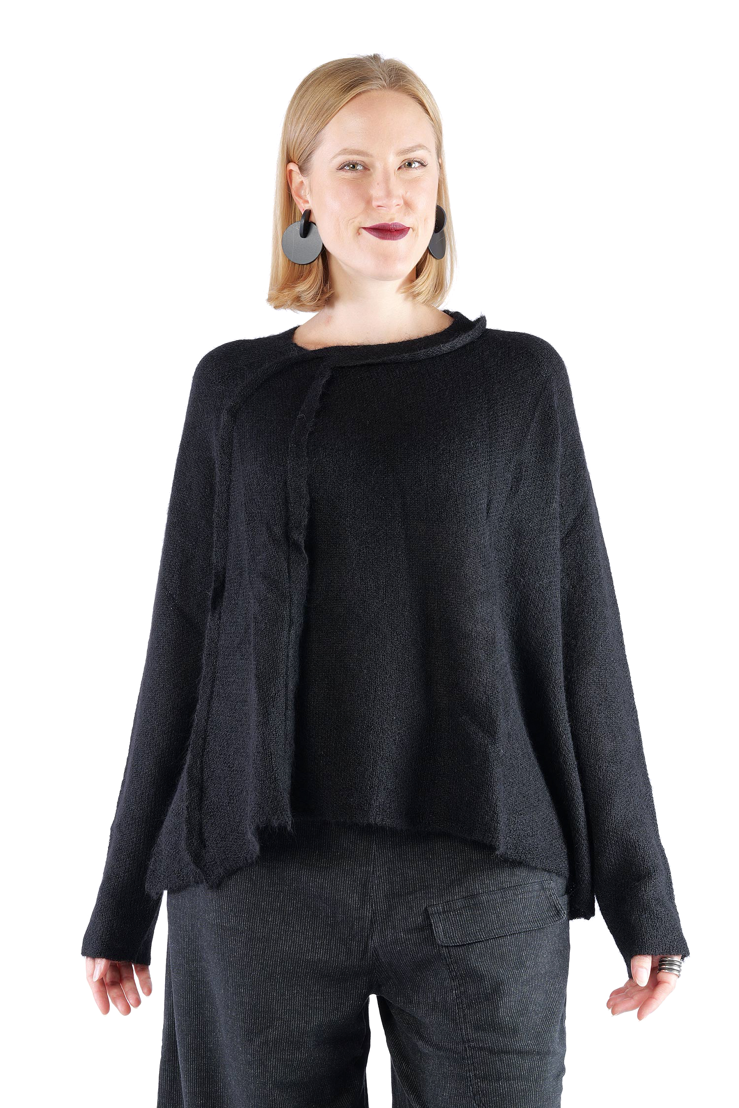 Oversize Strickpullover - Schwarz - 2262450703