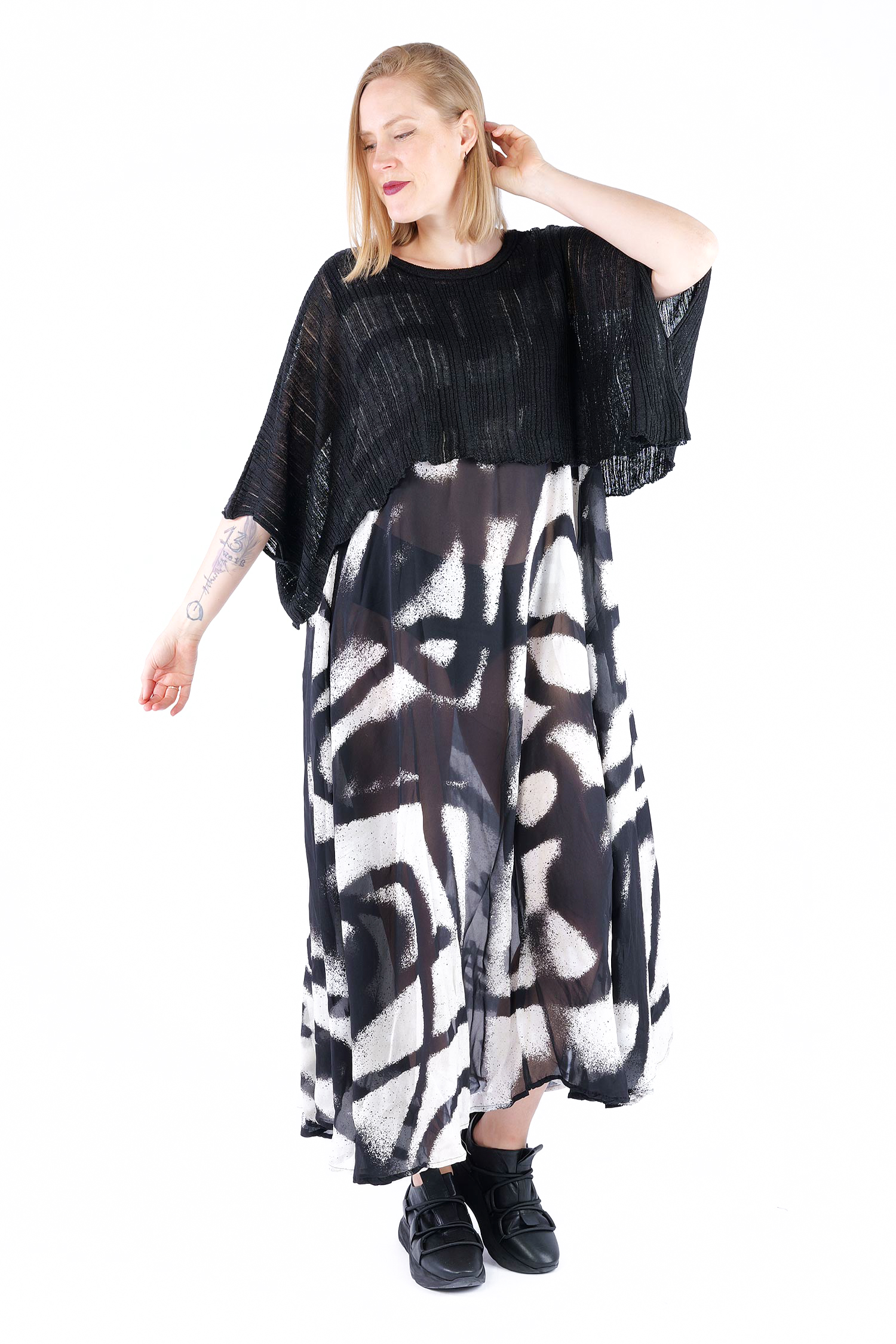 Leinen Strickpullover - Schwarz - Flaxa