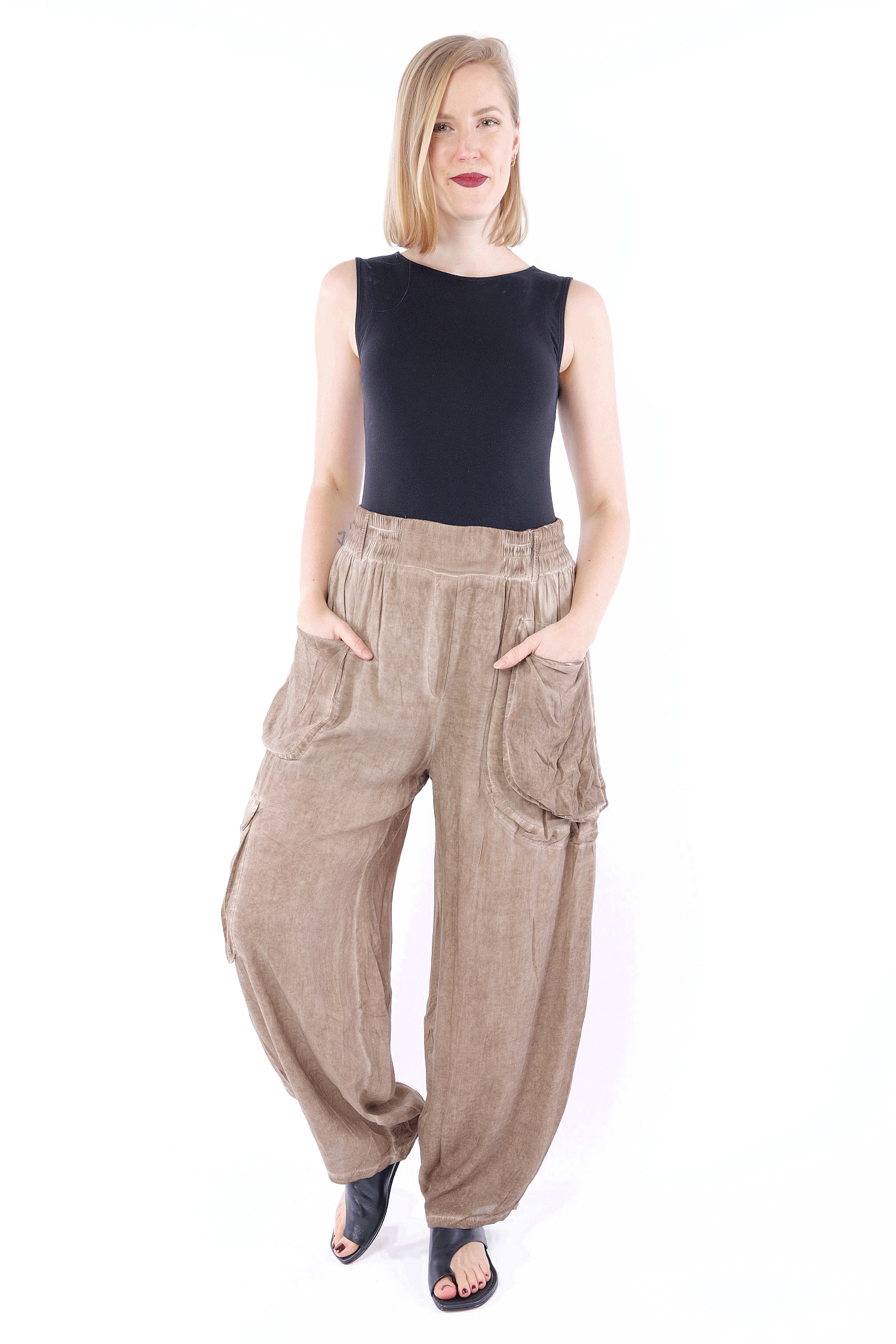 Hose mit Seide - Braun - 26056 (2611060056)