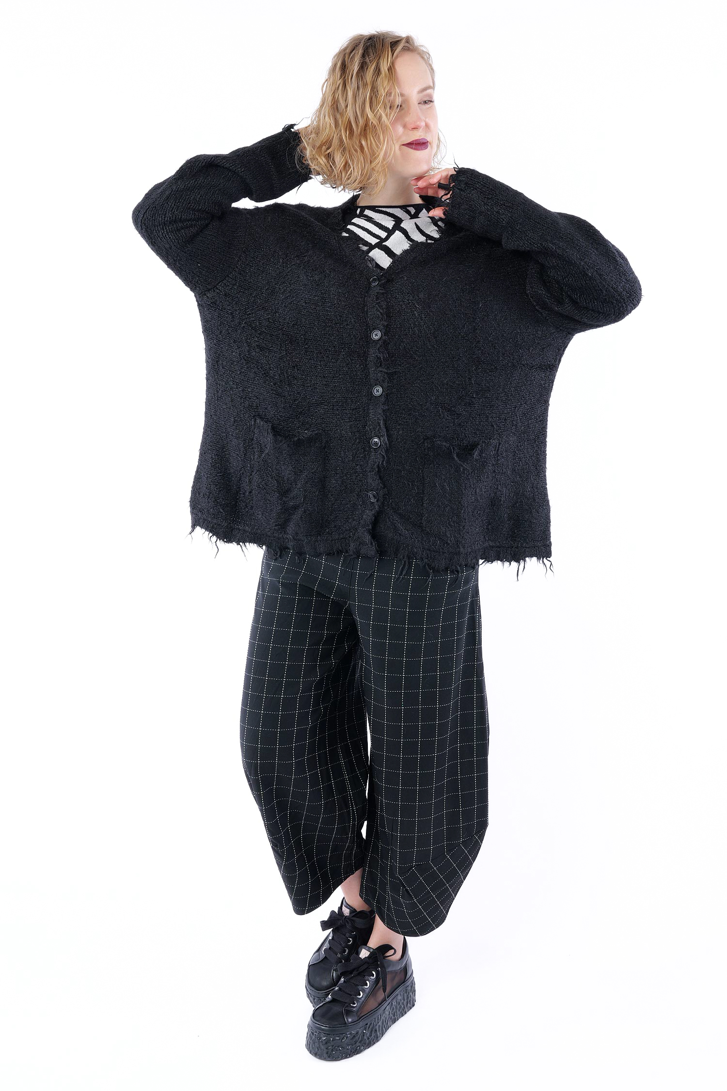 Seidenstrick-Jacke - Schwarz - 1262657108