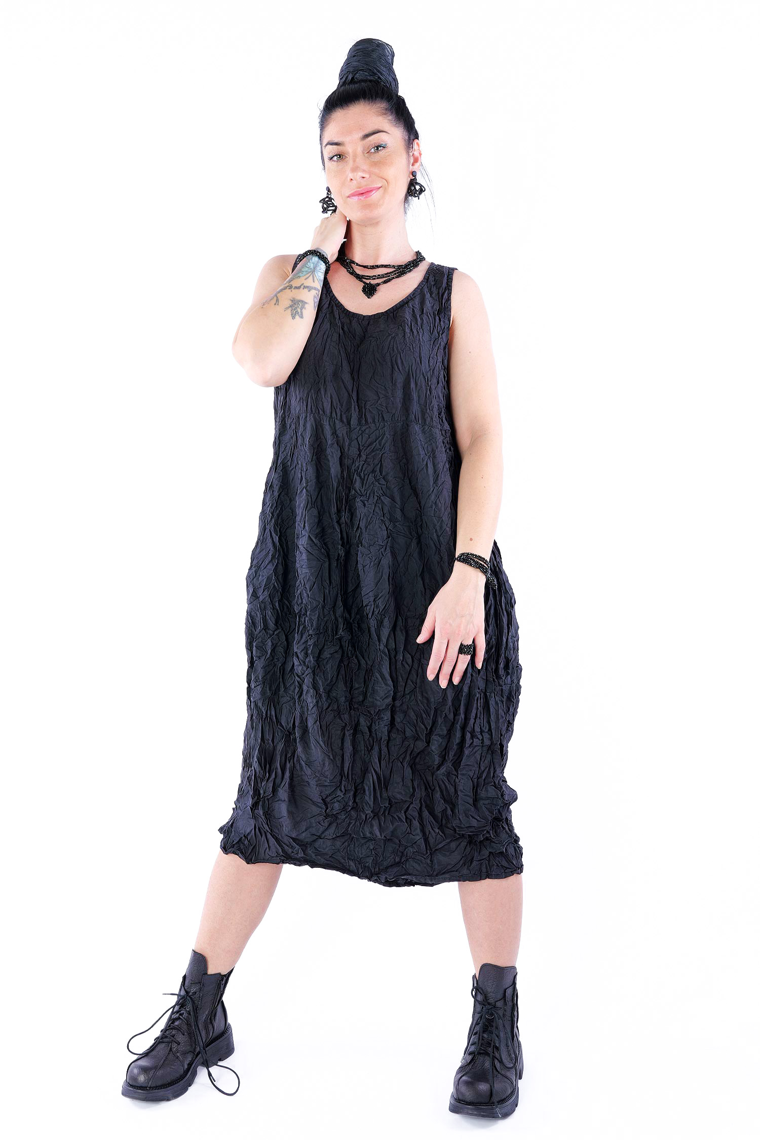 Silk dress - Black - Lichtknitt