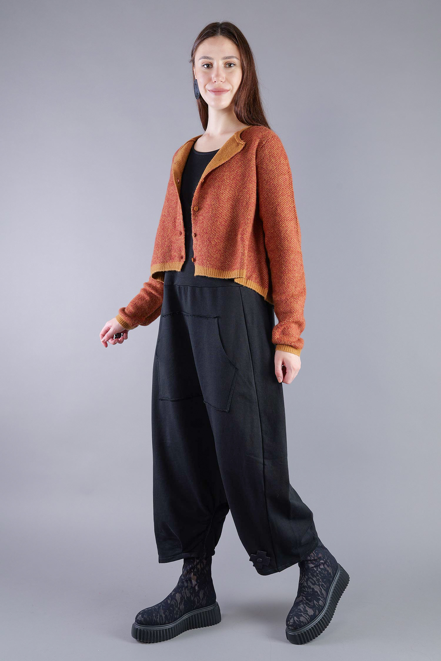 Strickjacke - Bronze lava jacquard - 2263277101