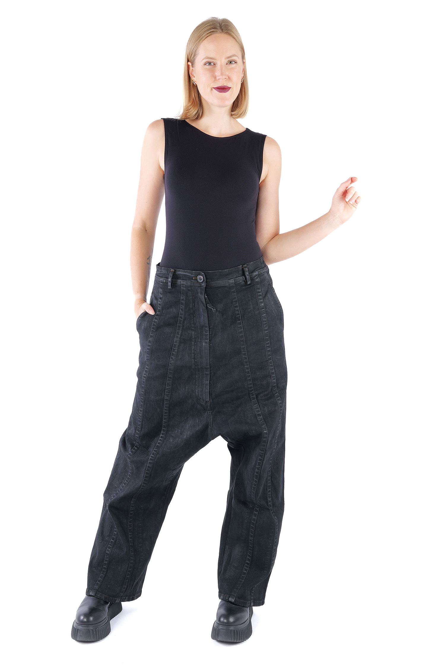 Weite Hose - Black gloss - 2261040126