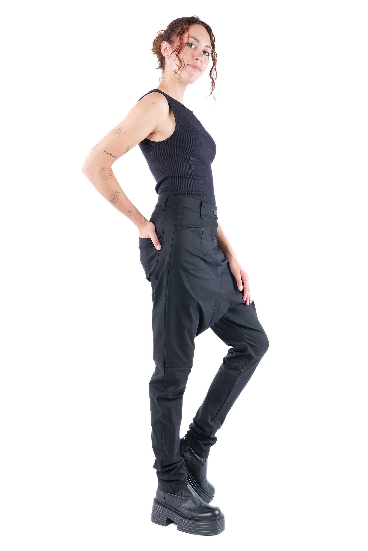 Stretchhose - Schwarz - 10028