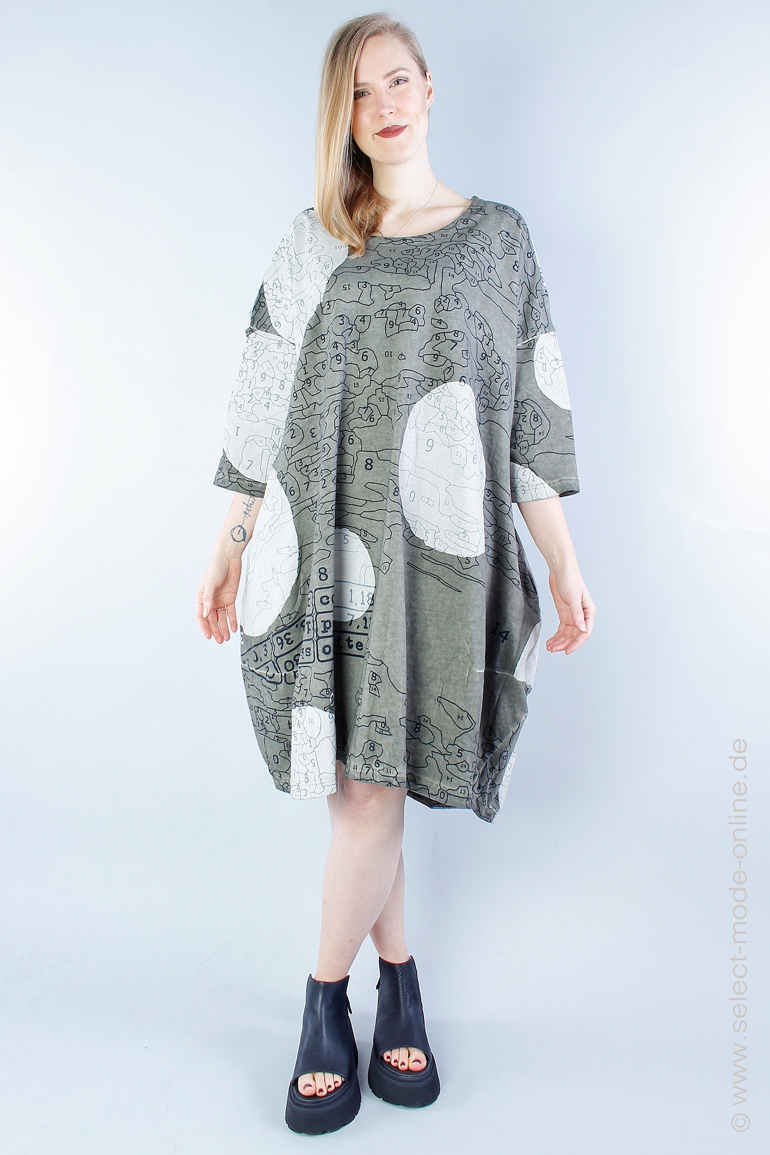 Sweat Dress - olive print - 1233290918