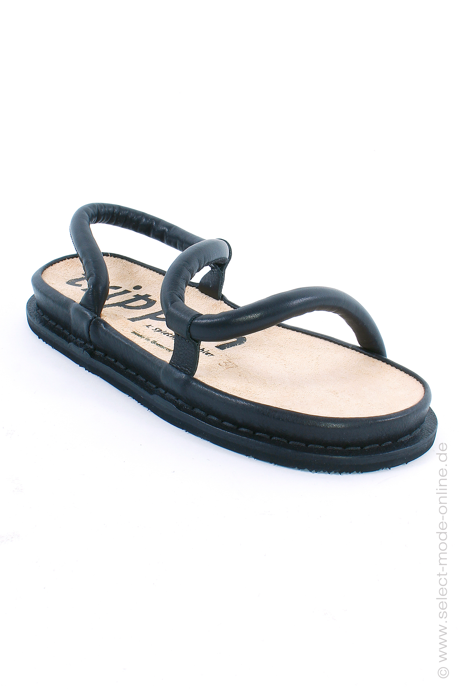 Leder Sandale - Schwarz - Zigzag