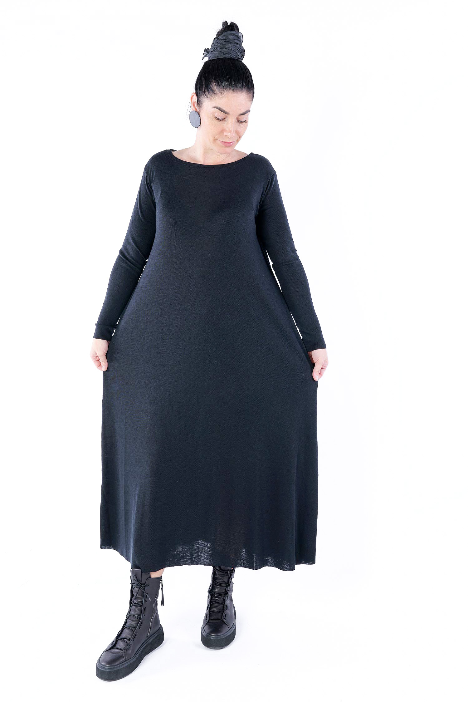 A-Linien Kleid - Schwarz - 224-1274