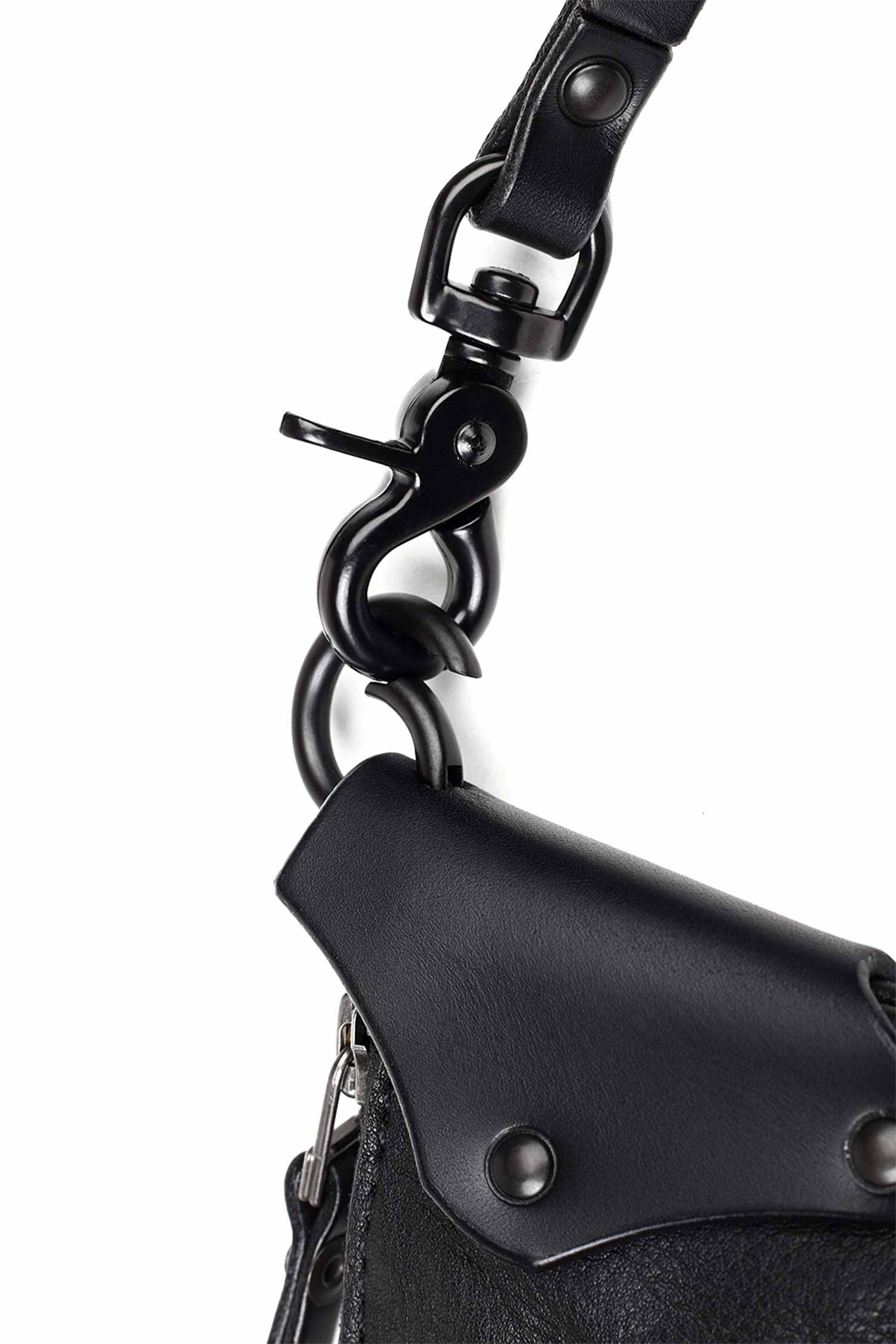 Kleine Ledertasche - Schwarz - Oki