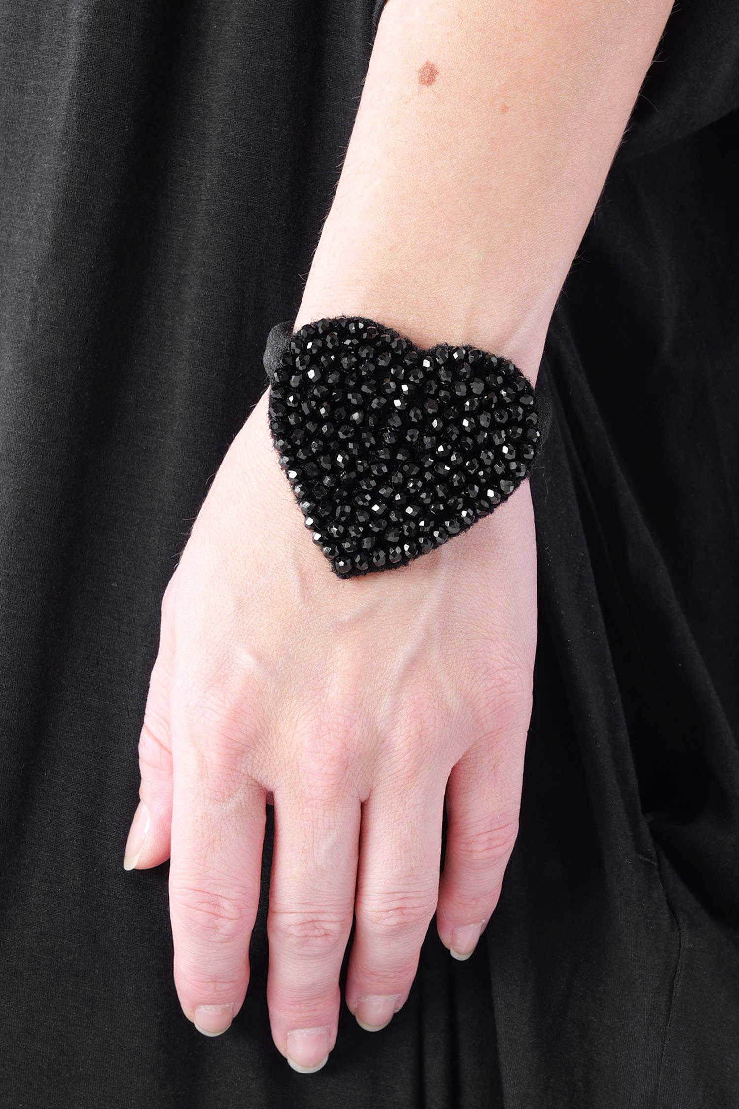 Herz Armband / Haargummi - Schwarz - 1133