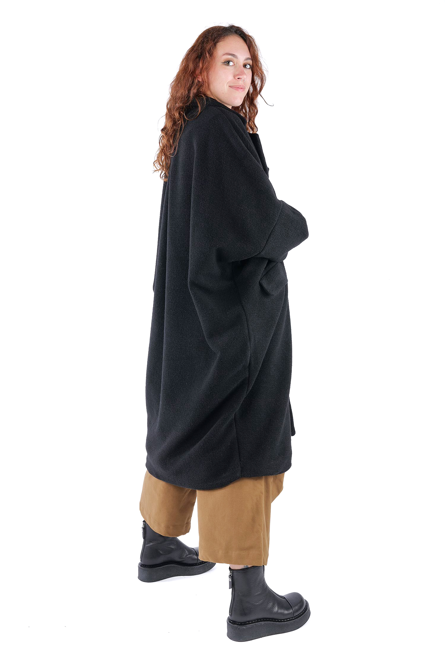 Oversize Wintermantel - Schwarz - S491