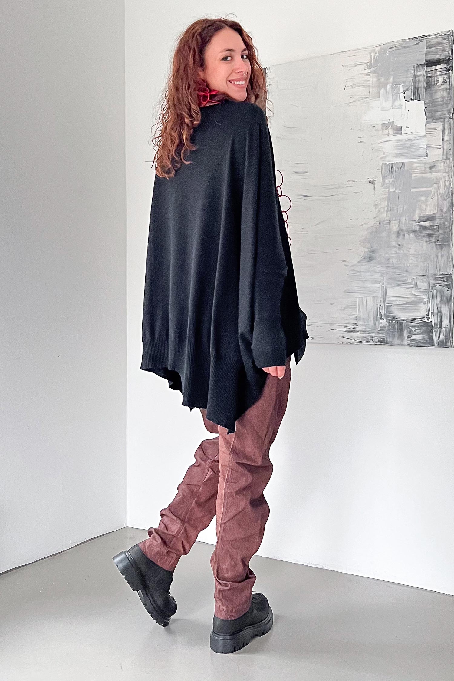 Oversize Strickpullover - Schwarz - 26.2-KHG445