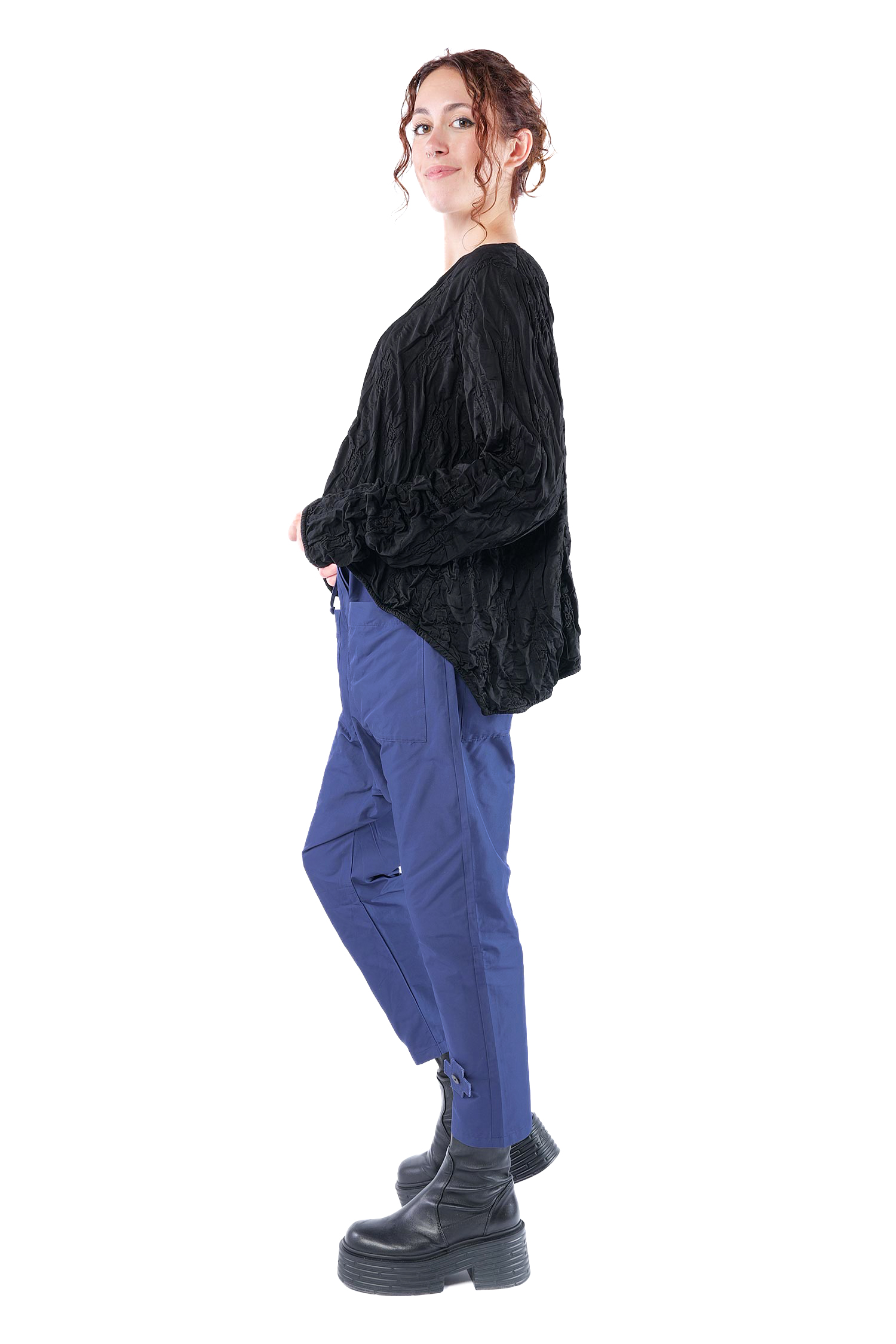 Oversize Stepppullover - Schwarz - Innenlaut