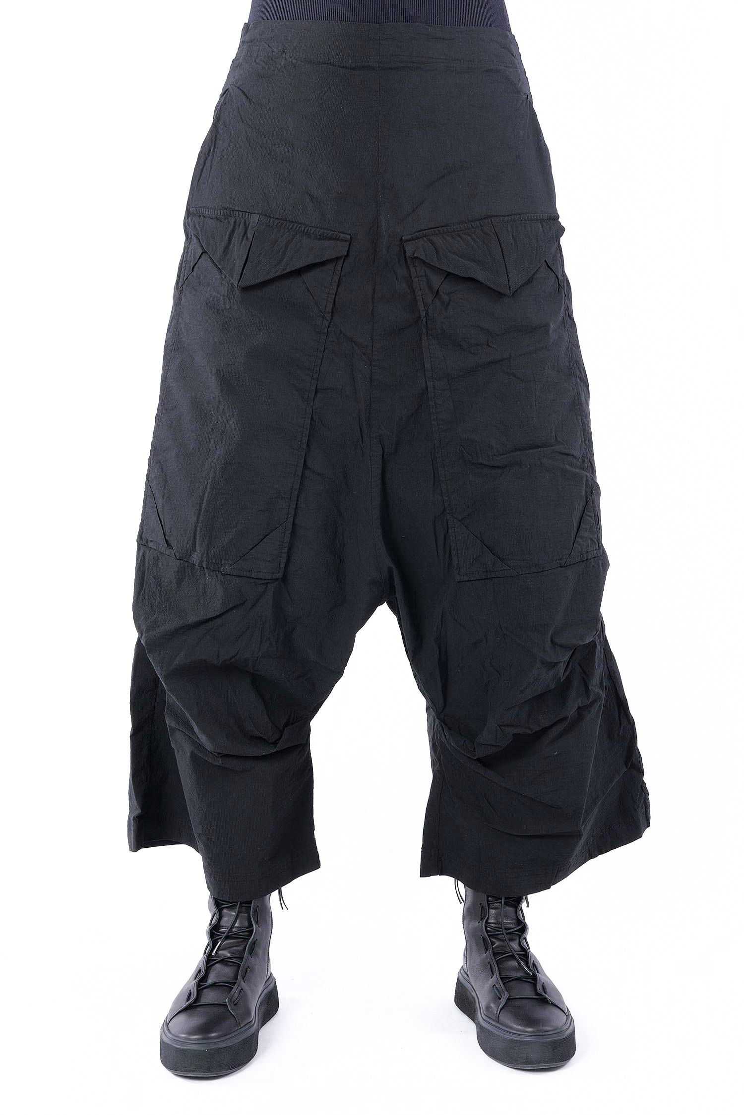 Weite Stretchhose - Schwarz - 2252240101