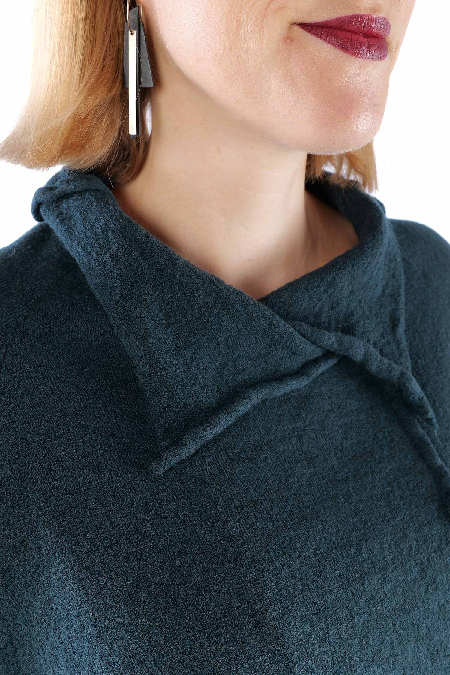 Oversize Wollpullover - Petrol - 2261680713