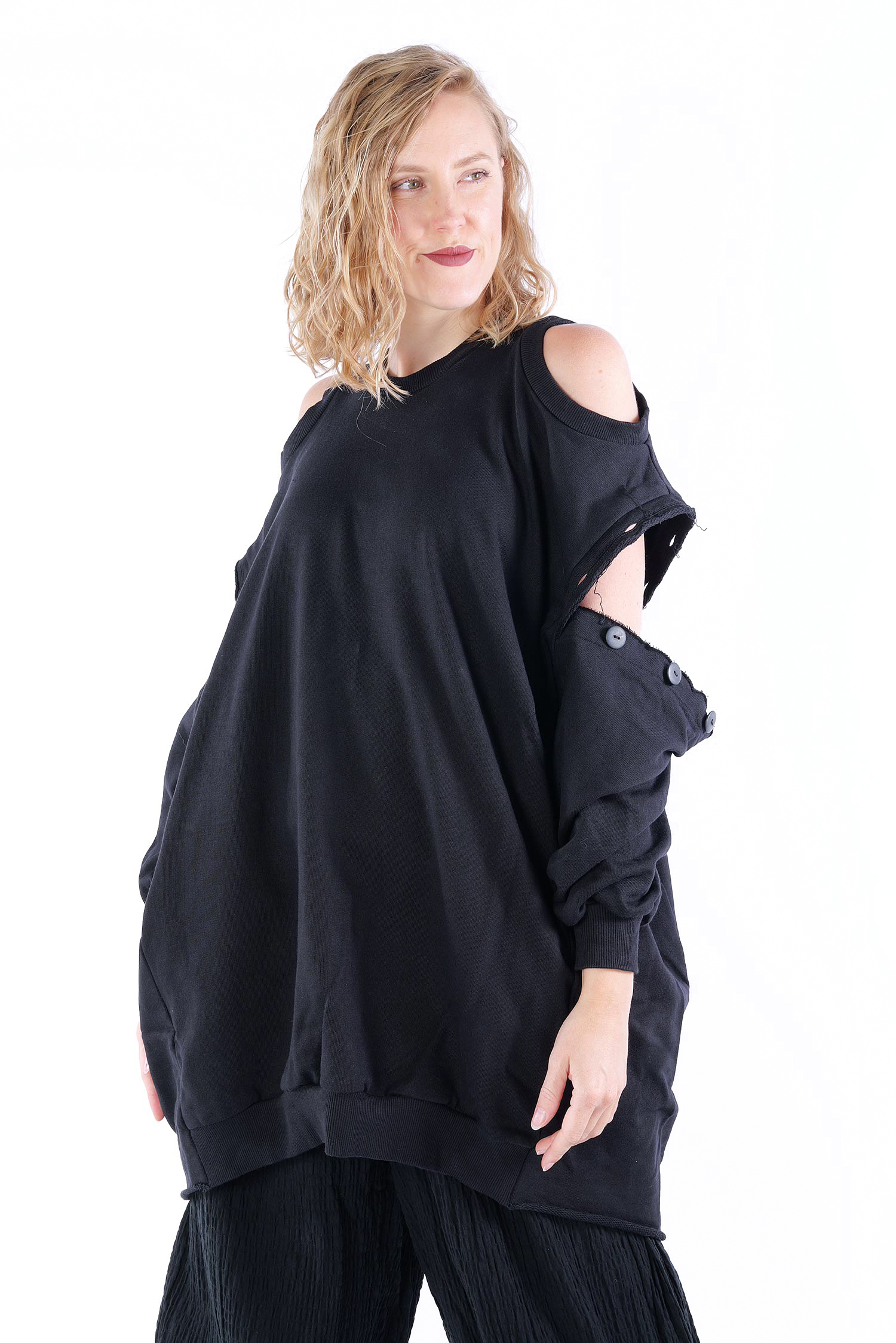 Sweat Tunika - Schwarz - Draggo