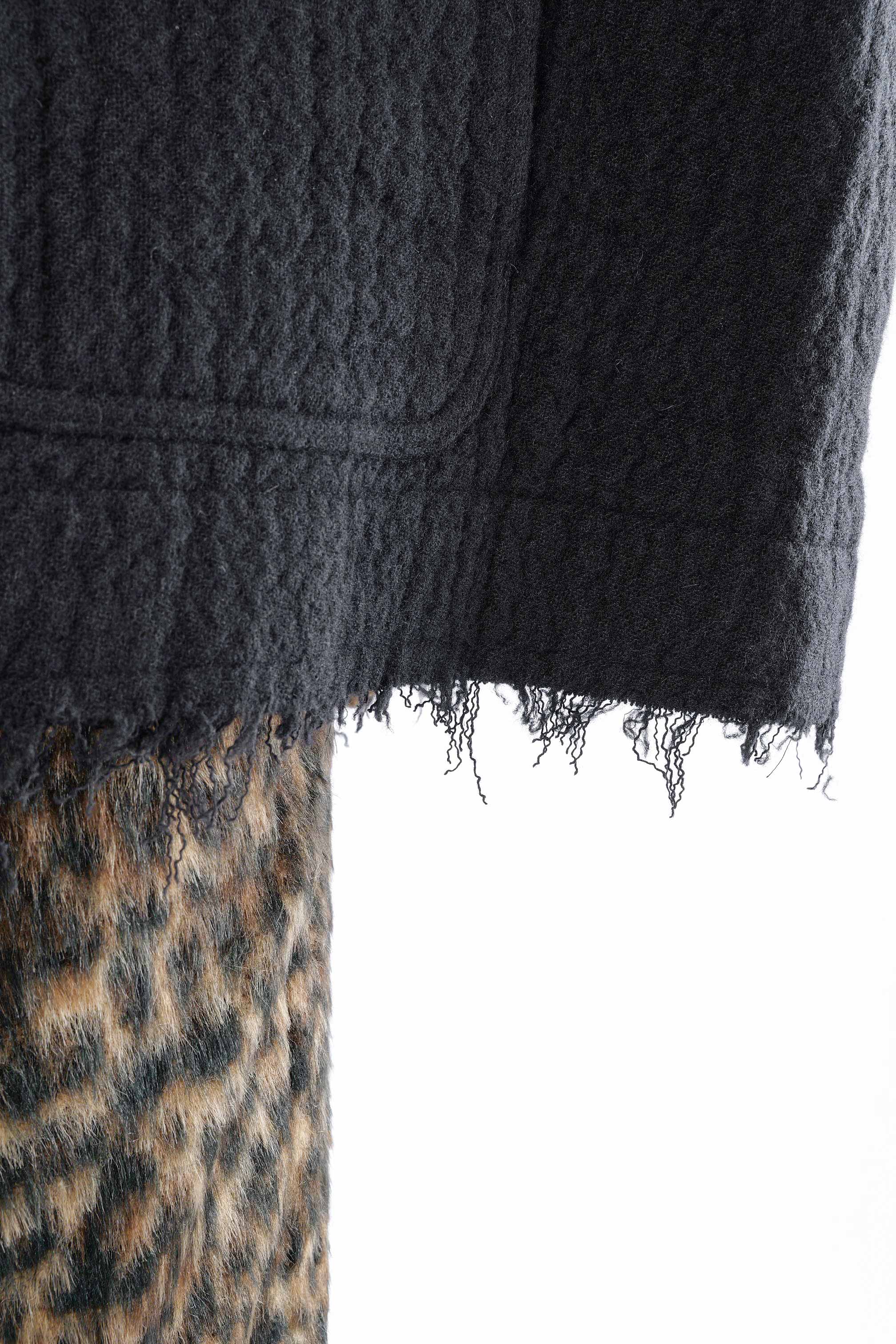 Fransige Winterjacke - Schwarz - 2263281102