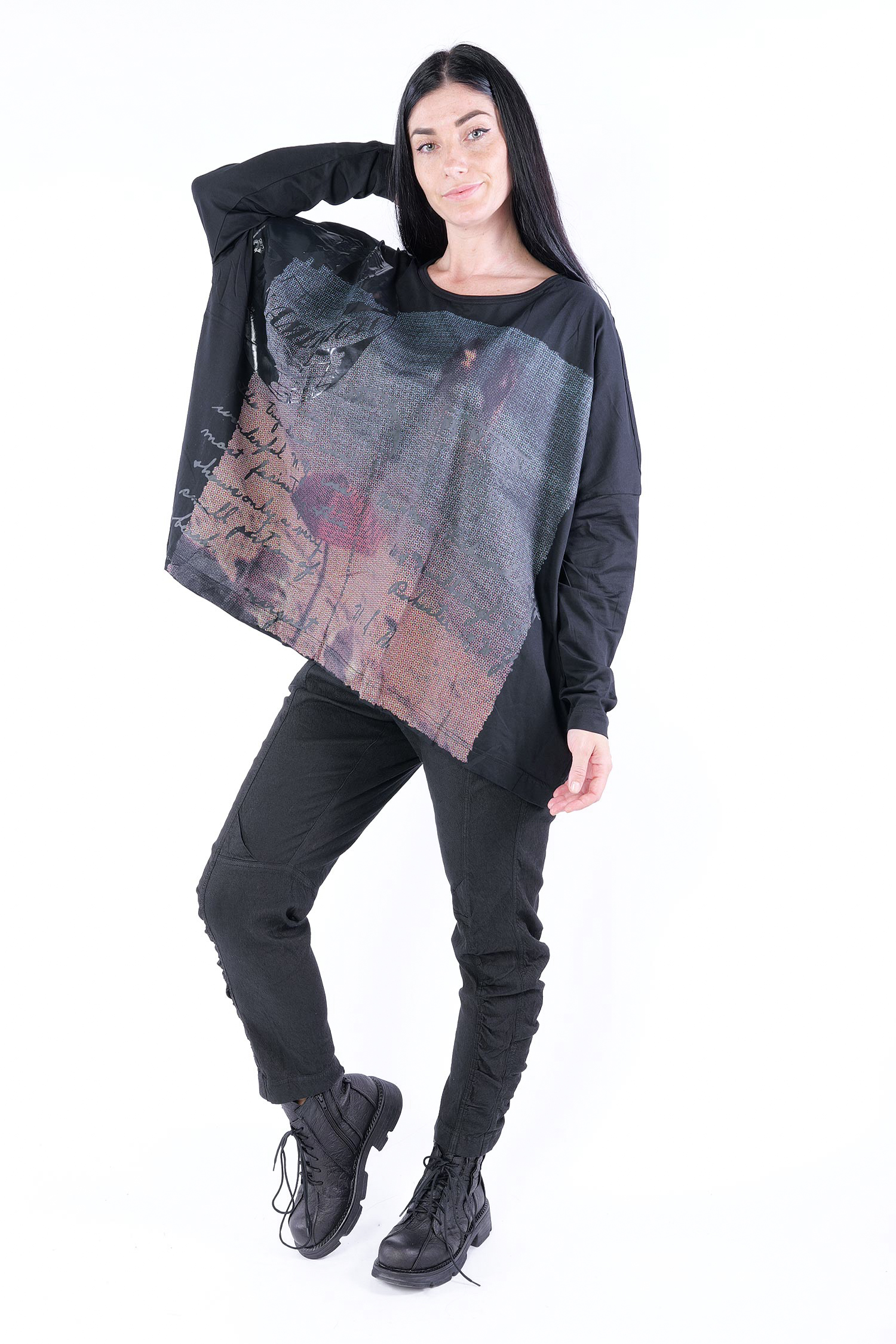 Oversize Shirt - Waikiki black print - 2252300503