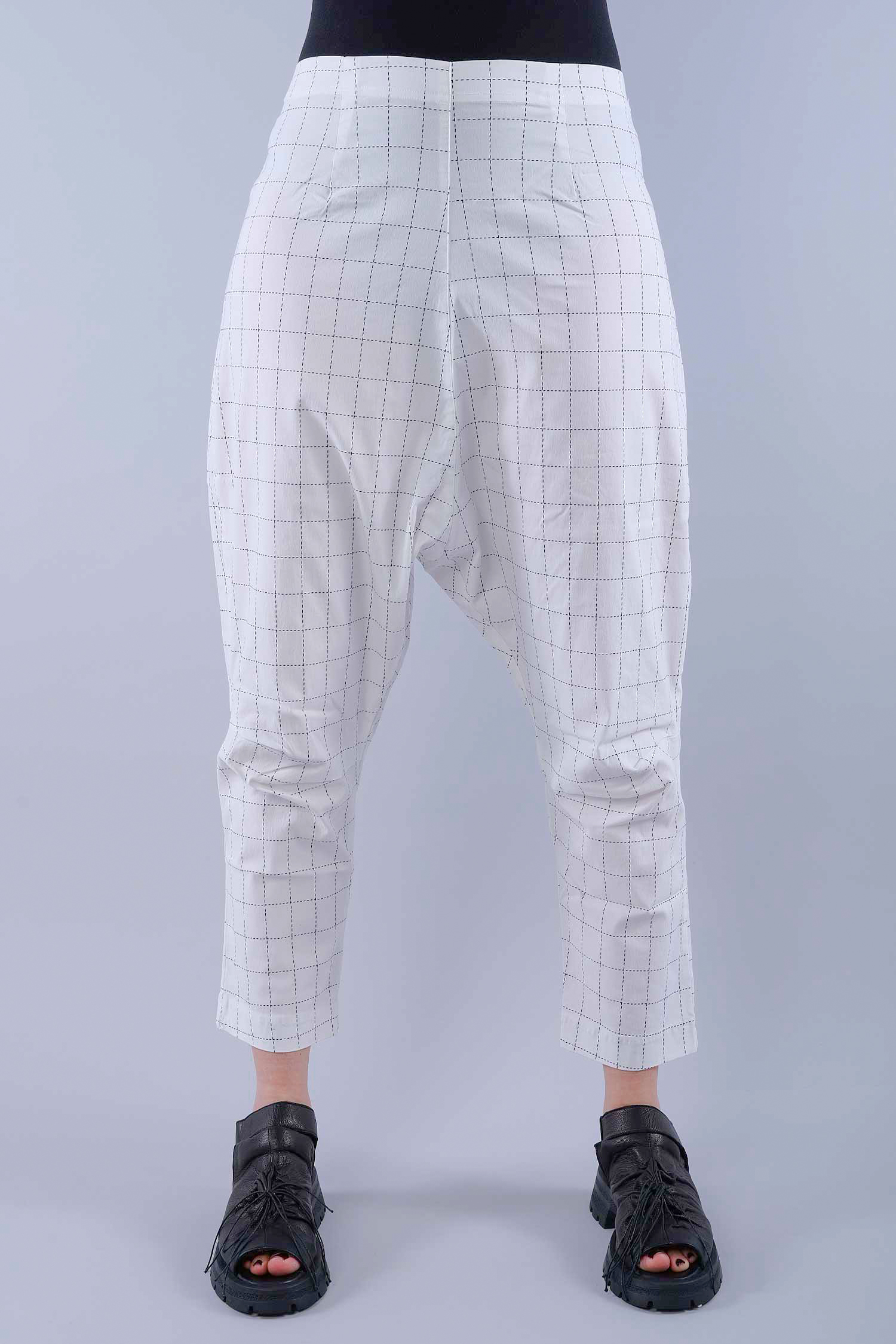 Stretch pants - Offwhite check - 1263440101
