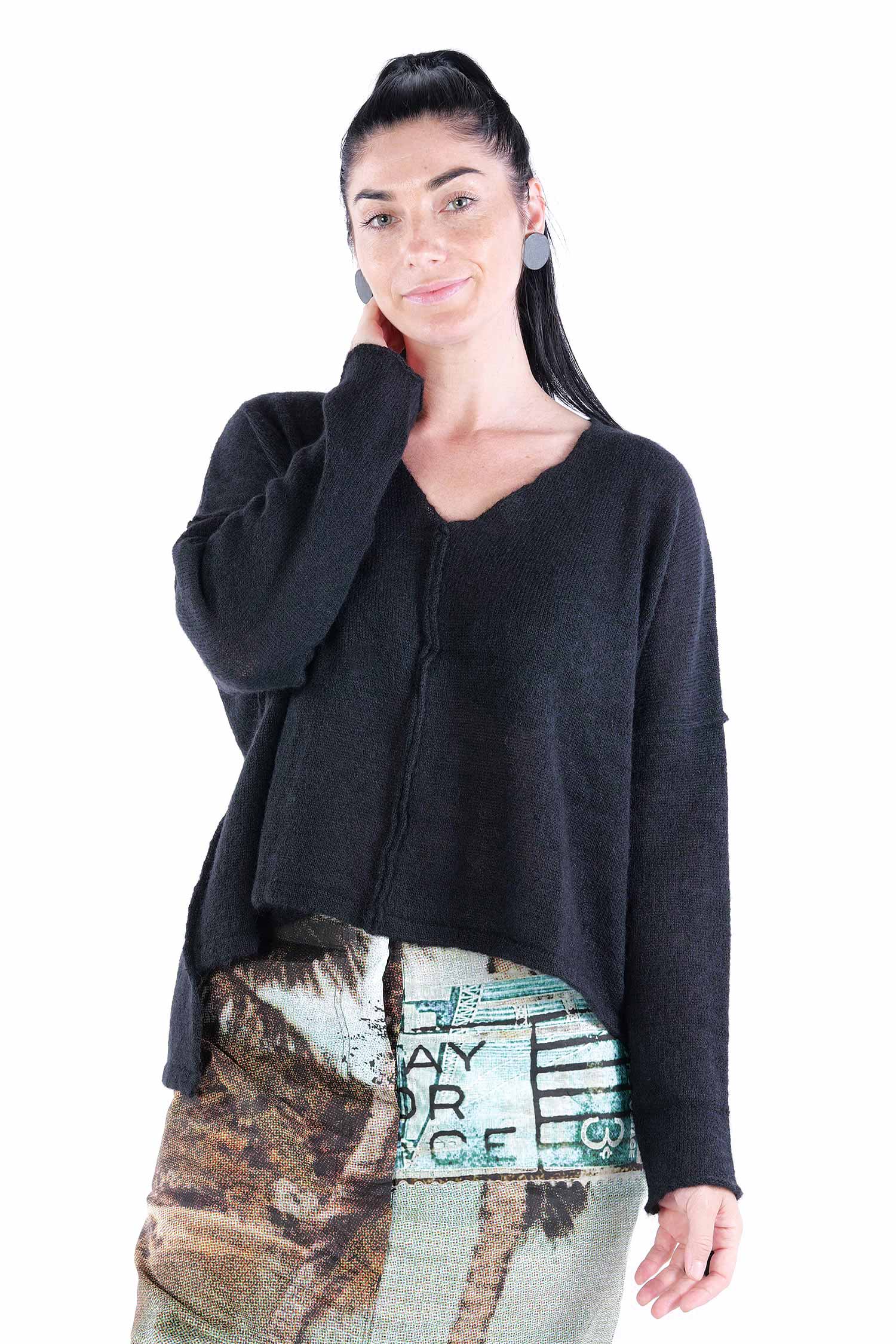 Strickpullover + Loop - Schwarz - Tarte