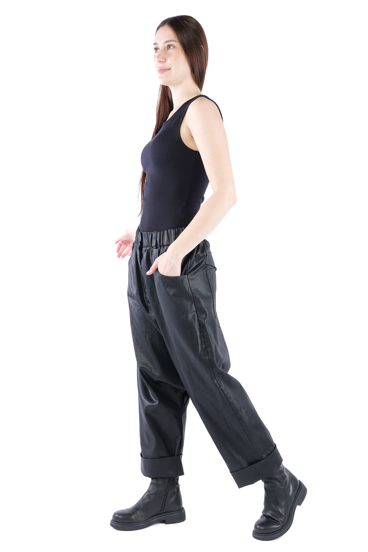 Coated pants - Black coated - Ollo