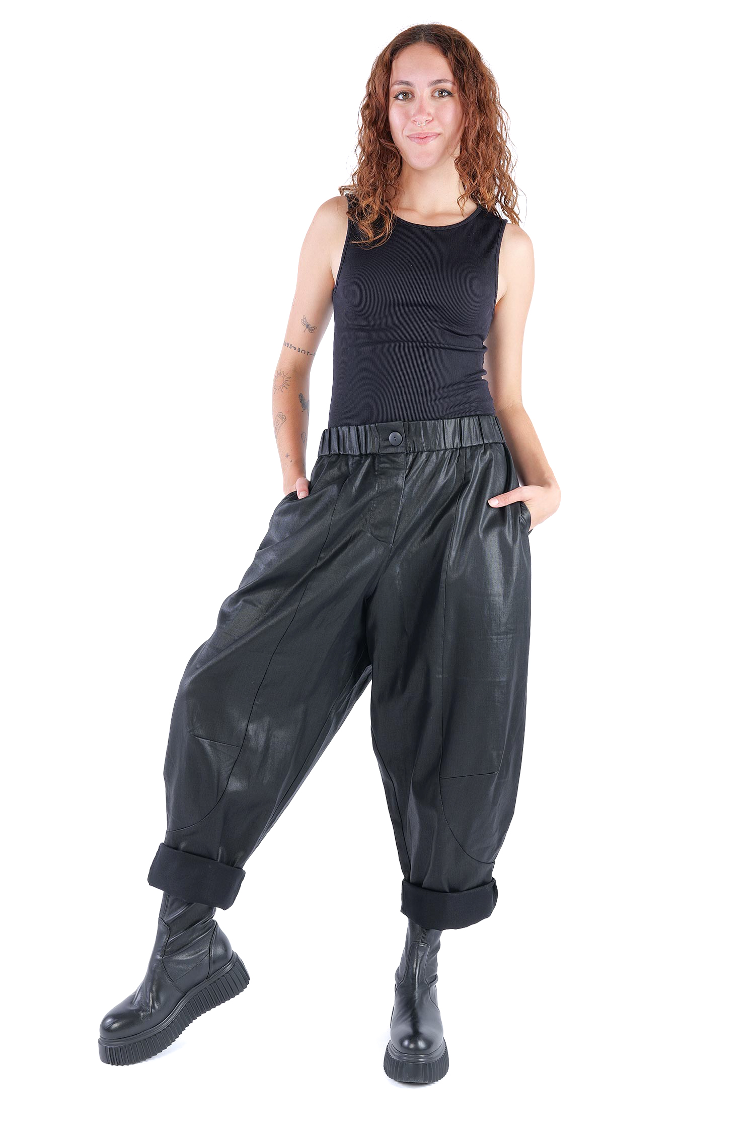 Coated pants - Black coated - Rundo