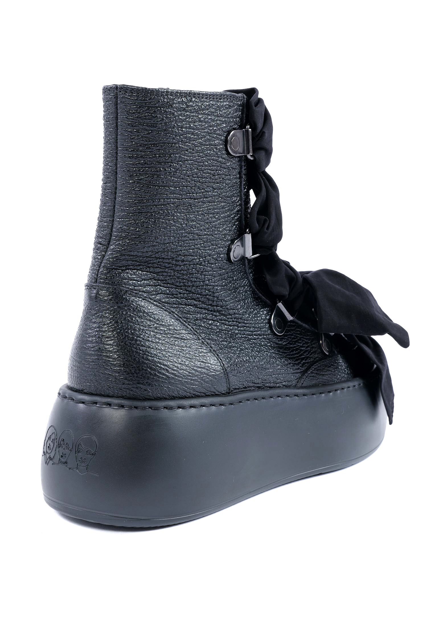 Schnür Boots - Schwarz - Vibe Ribbon