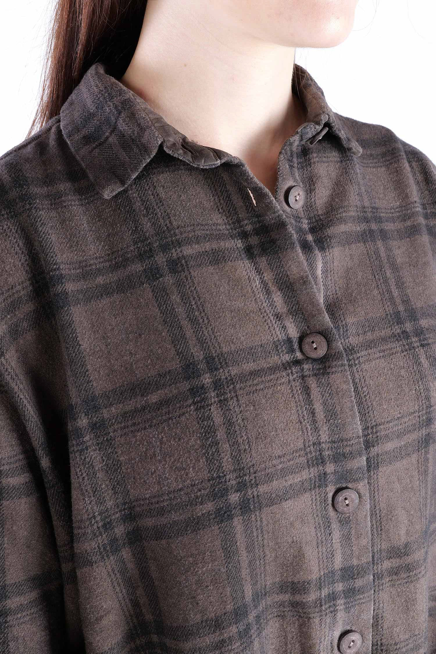 Legere Hemd-Bluse - Truffle old dye check - Allora