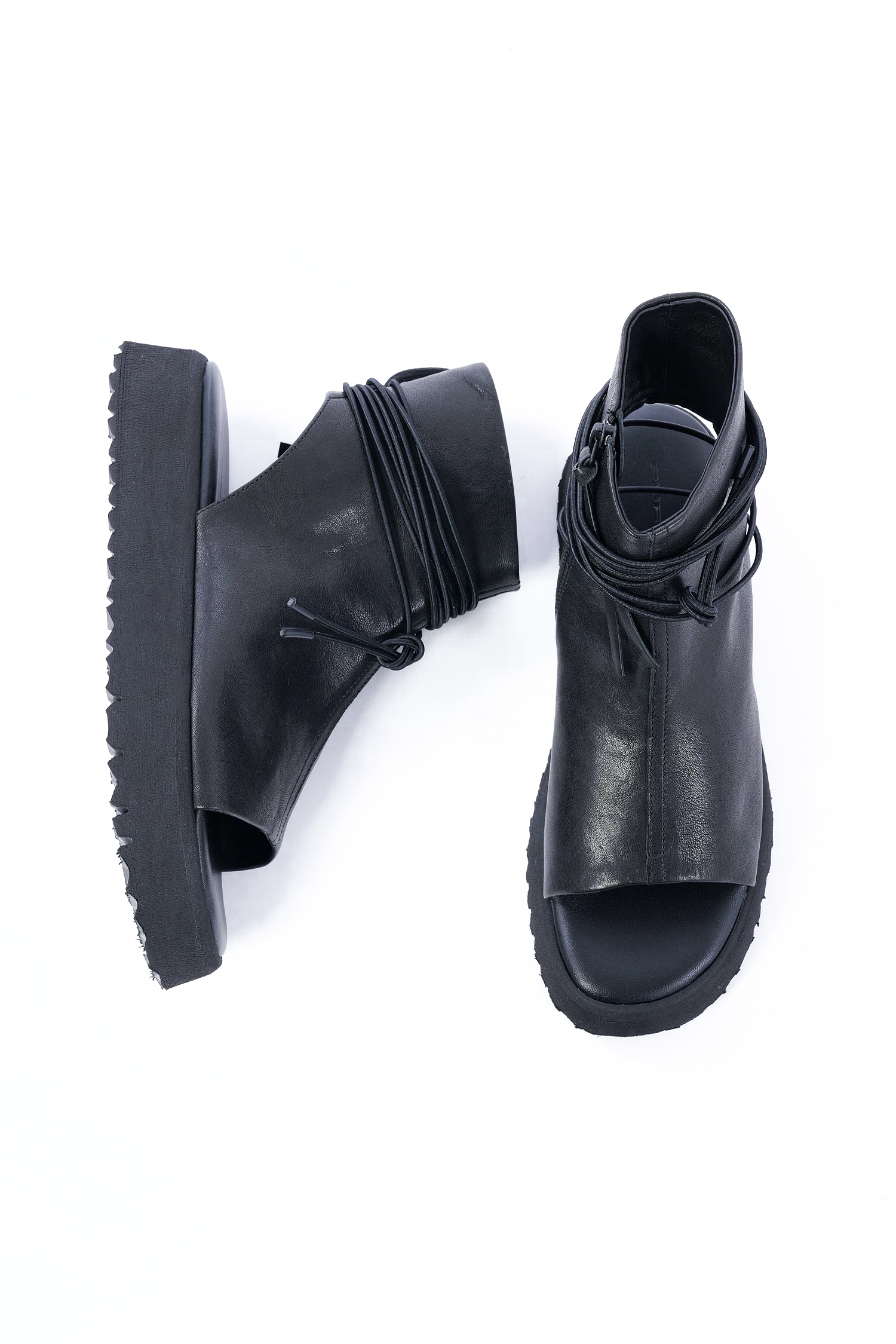 Leather sandals - Black - Addiction lace