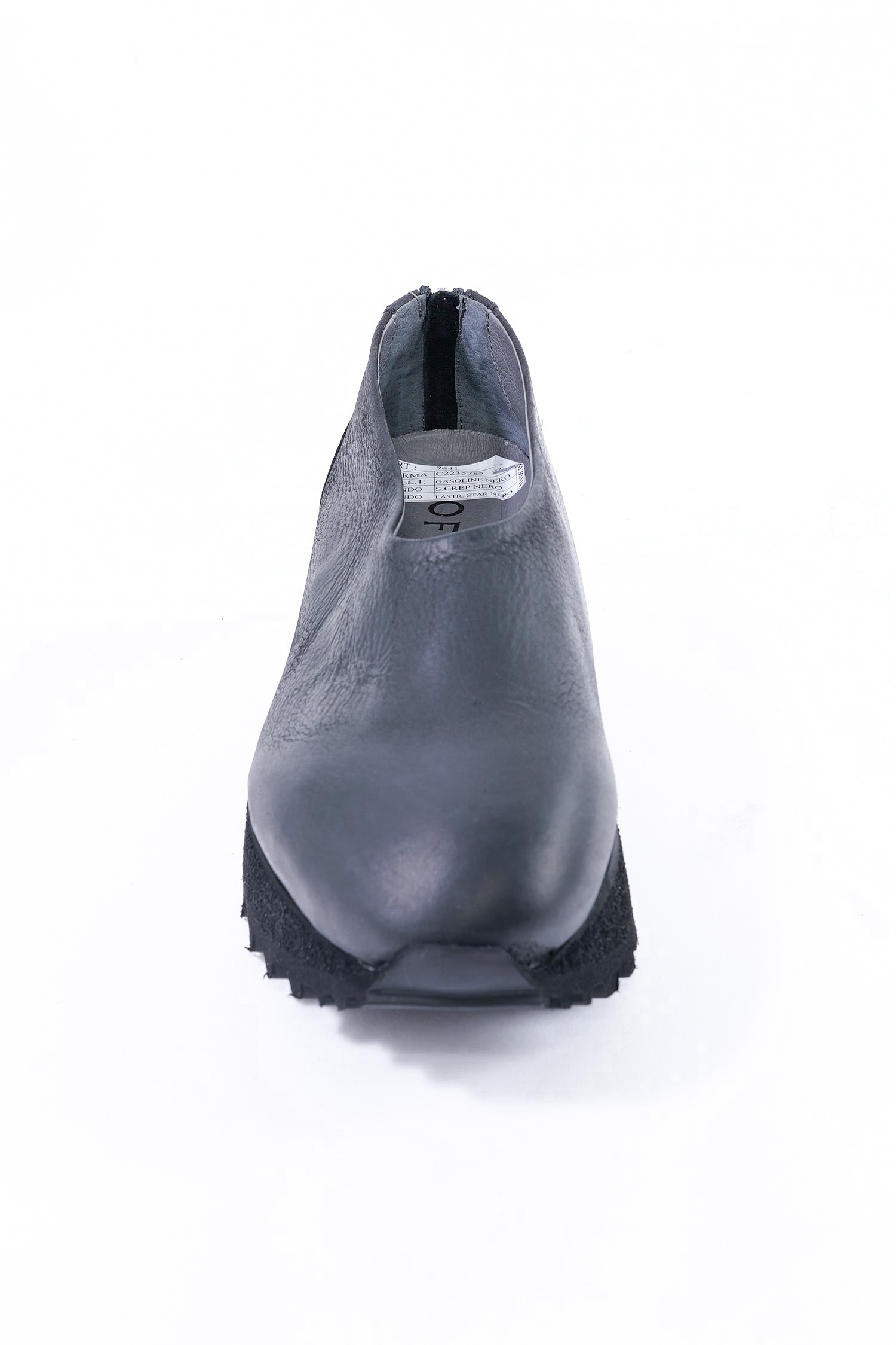 Plateau Leder Ballerina - schwarz - 7641