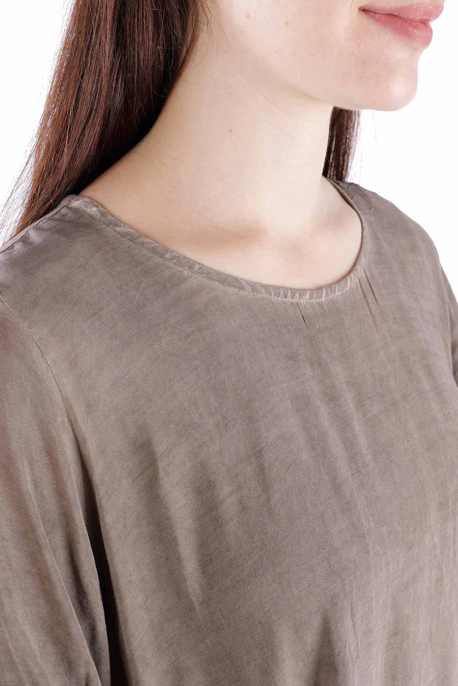 Tunic with ruffles - Truffle old dye - Swissa