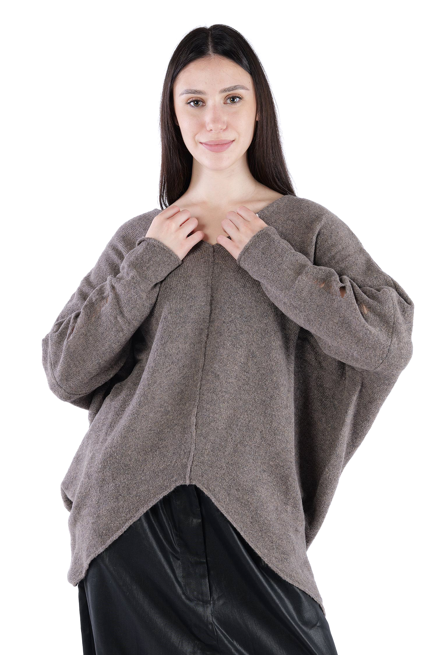 Feinstrick Pullover - Faded brown - Jojo