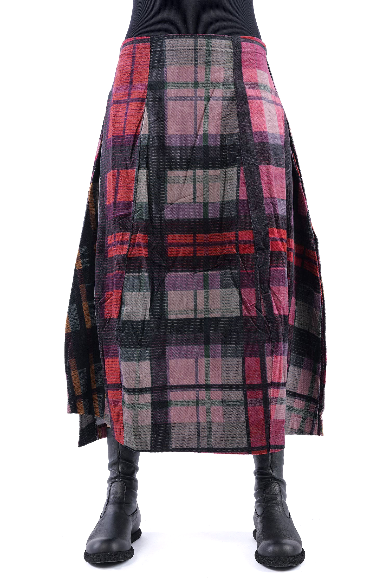 Feincord Rock - Check multicolor - 2263230305