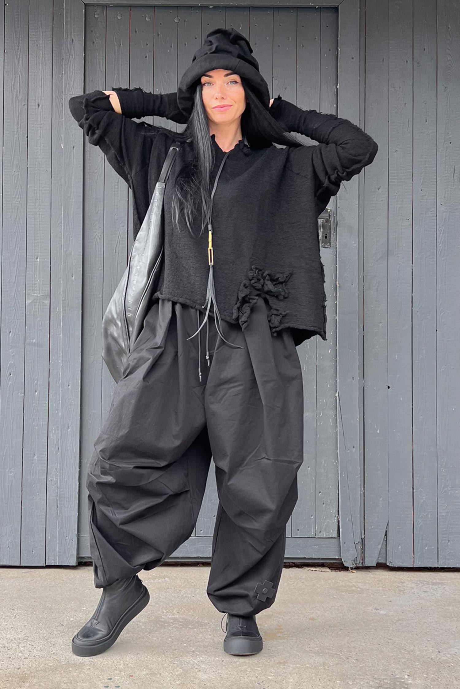 Schurwolle Pullover - Schwarz - 2253890706