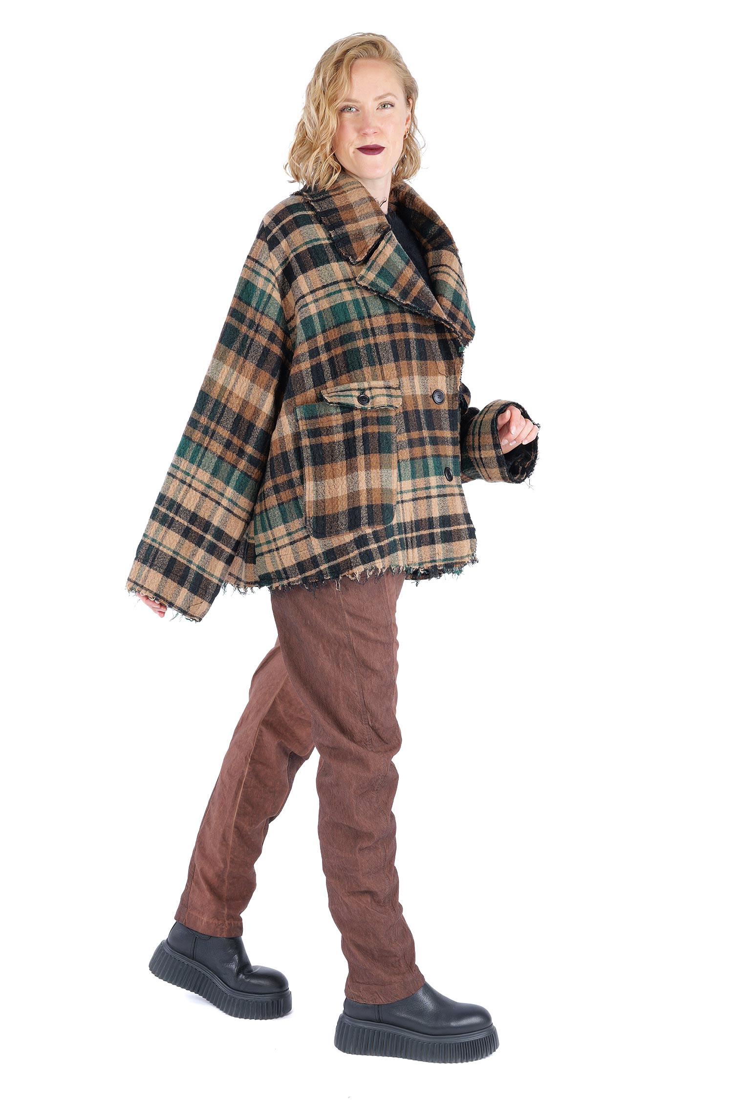 Fransige Winterjacke - Forest check - 2263281102