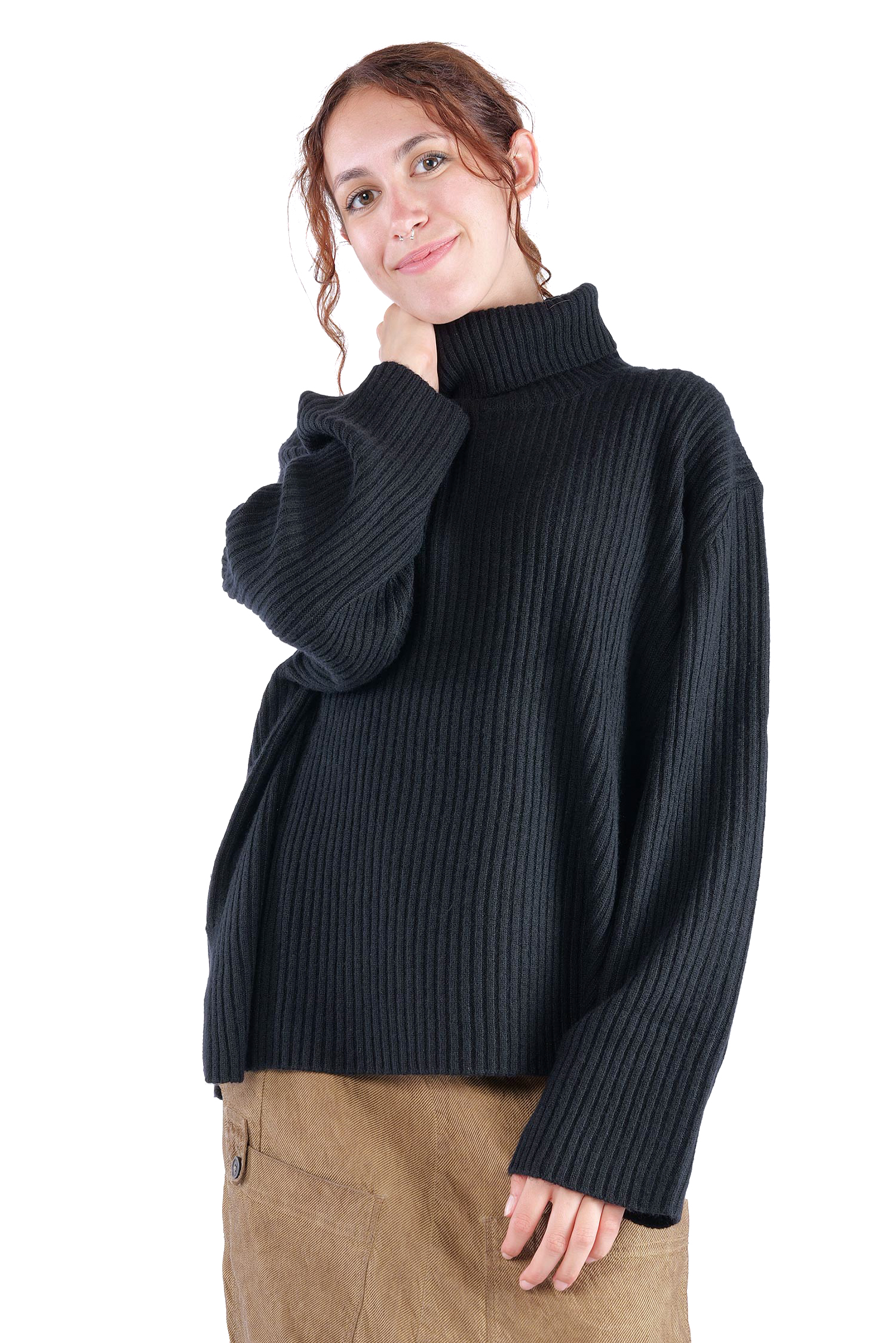 Kaschmir Pullover - Schwarz - 24107