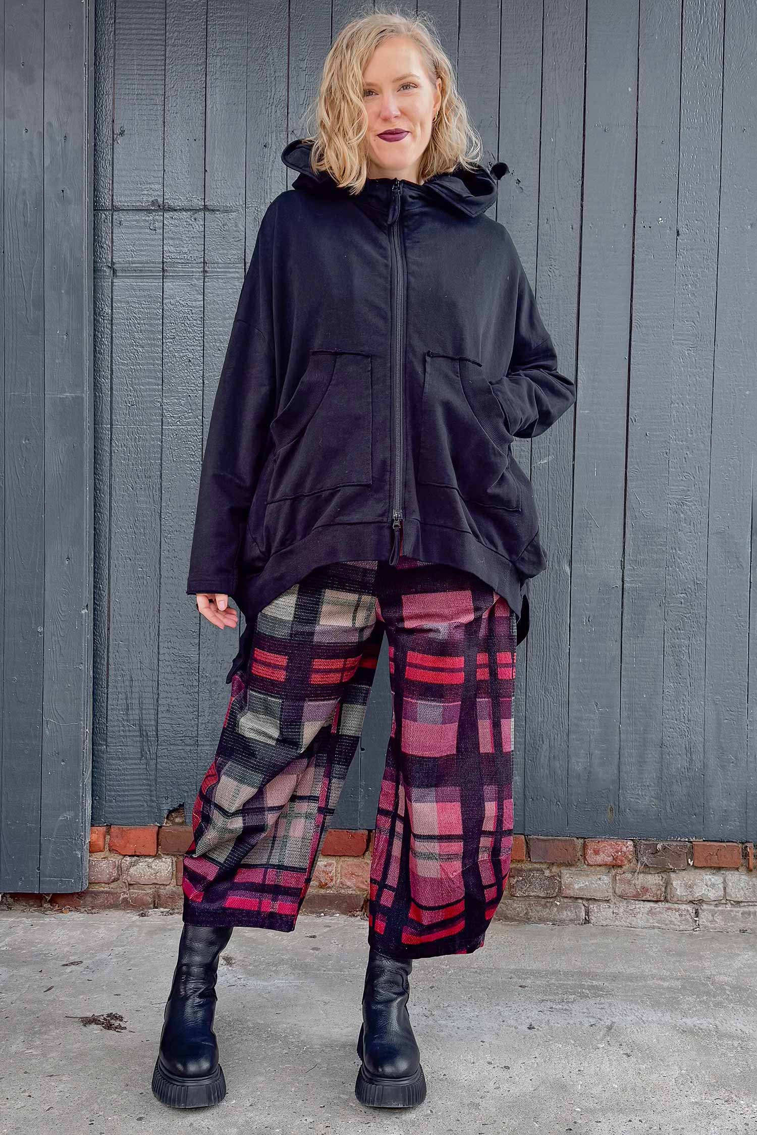 Oversize Sweatjacke - Schwarz - 2263251102