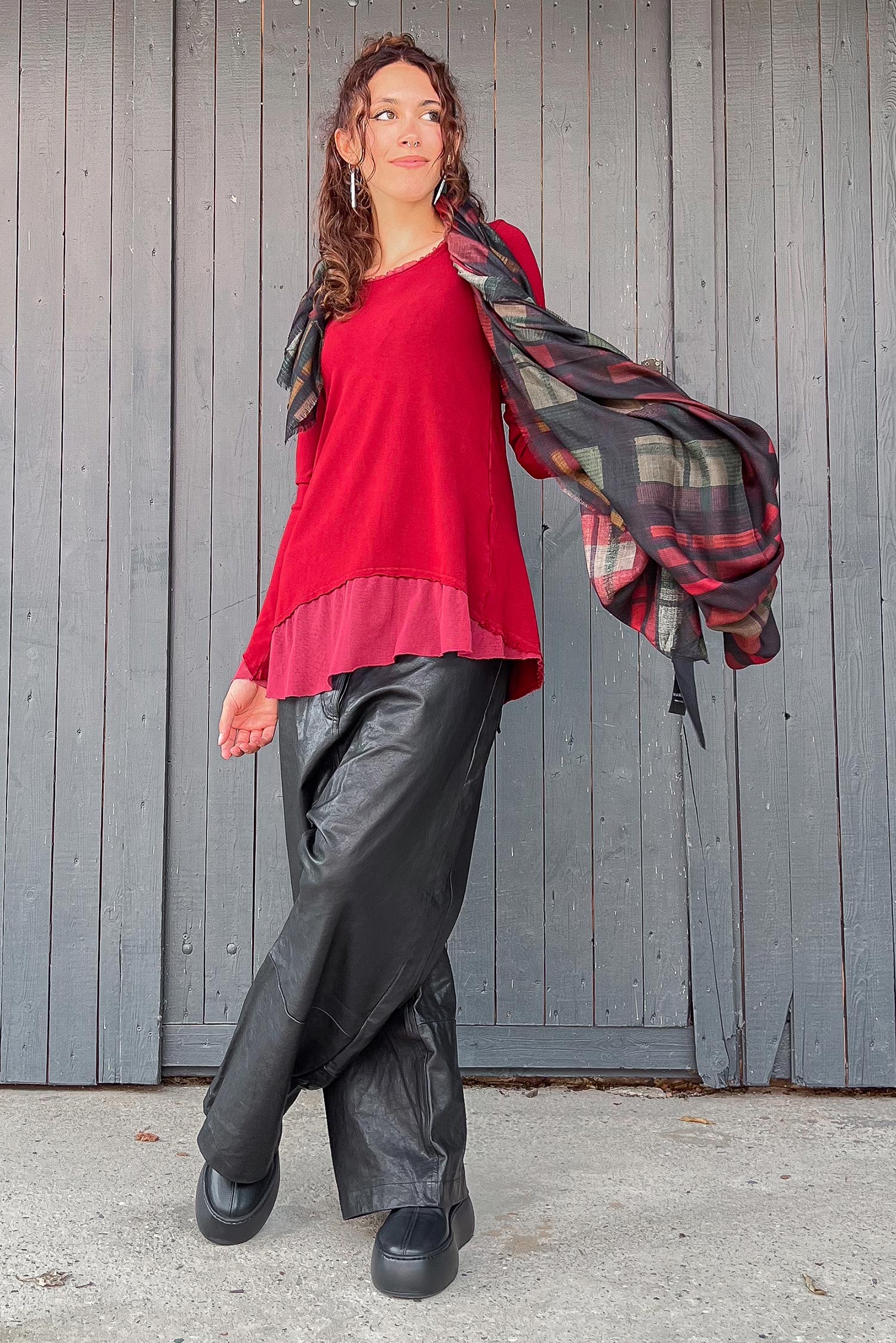 Longsleeve mit Tüll - Lava - 2263510501