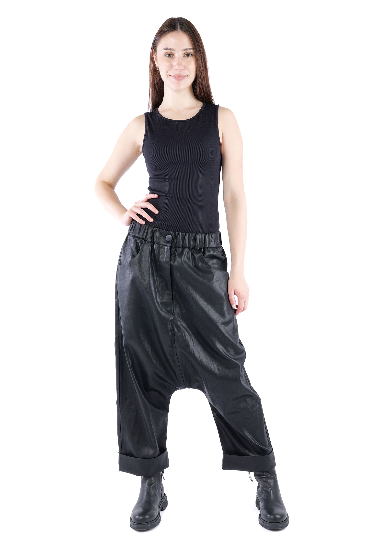 Coated pants - Black coated - Ollo