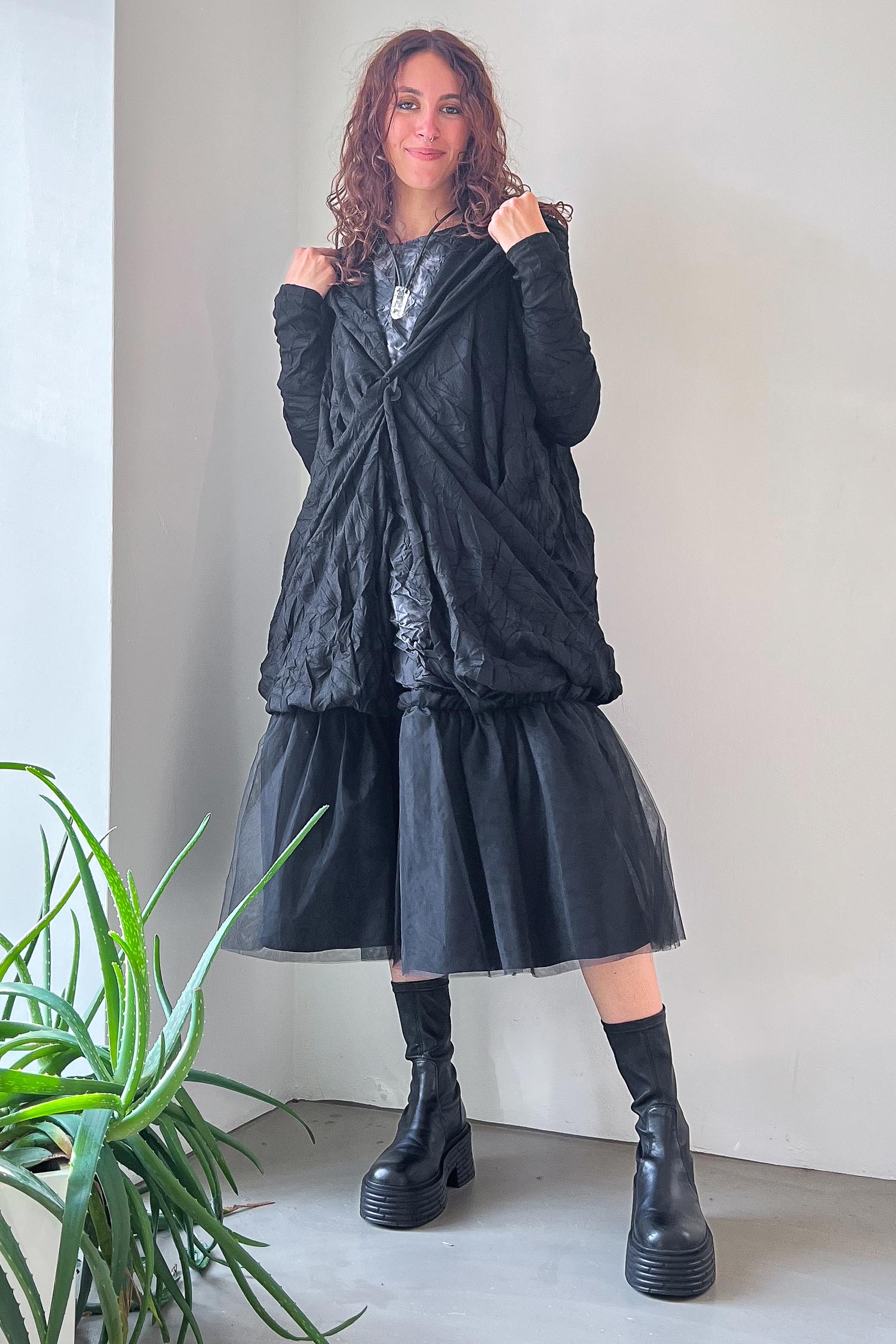 Long cardigan - Black - W5446