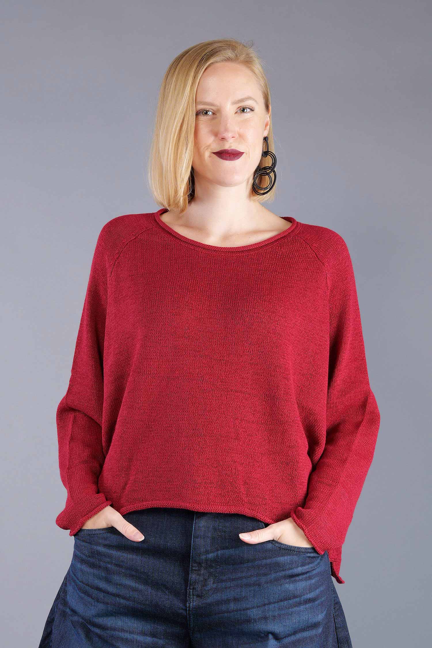 Oversized knitted pullover - Lava - 2263720713