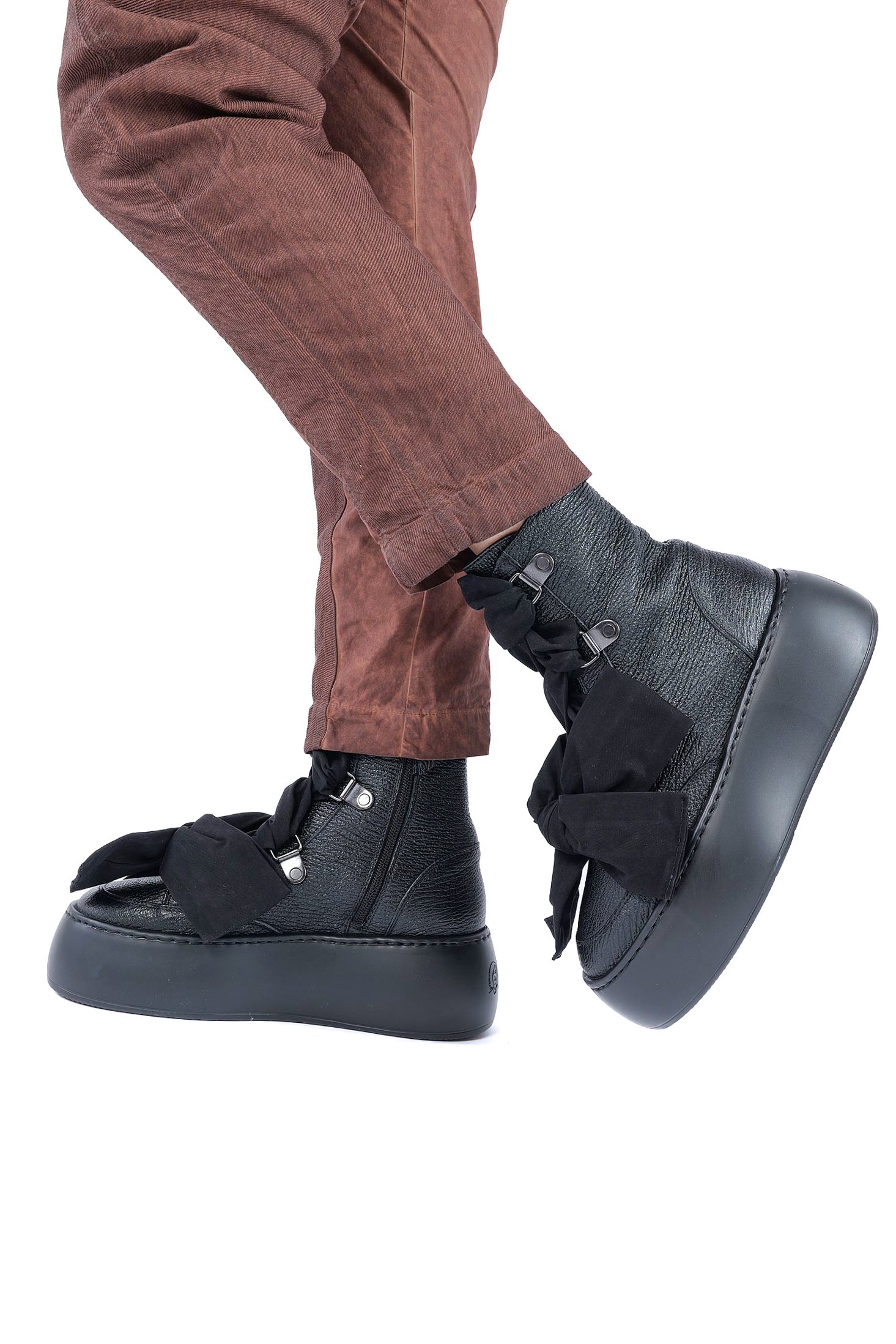 Schnür Boots - Schwarz - Vibe Ribbon